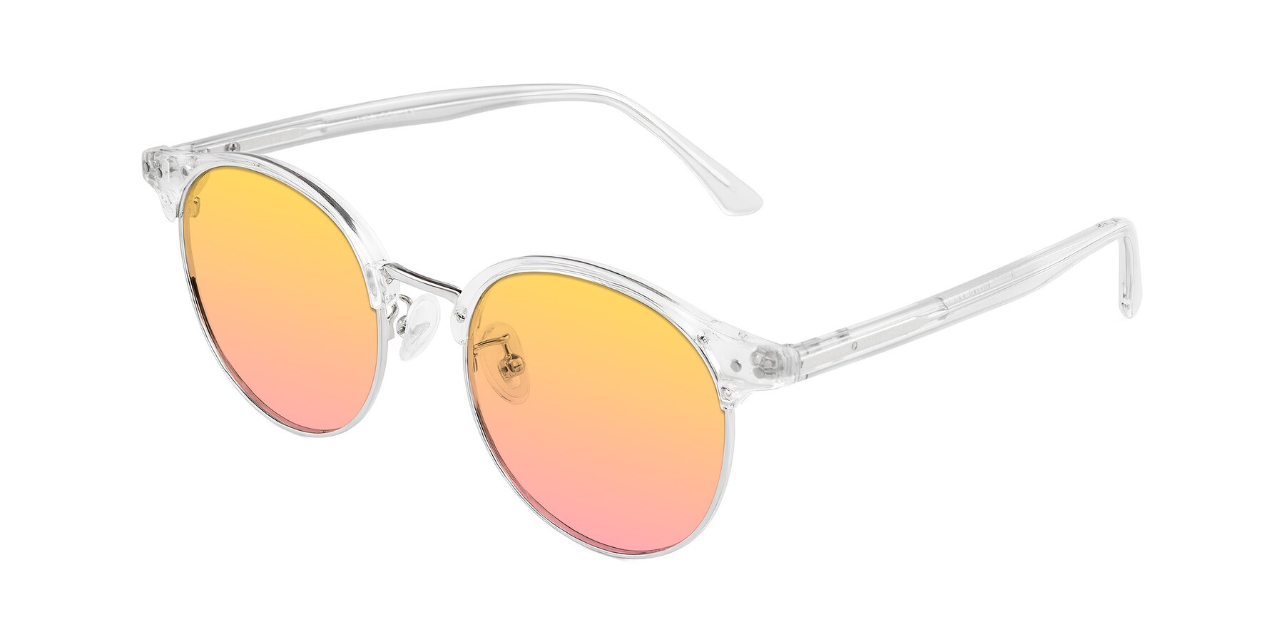 Angle of Karnes in Clear/Silver with Yellow / Pink Gradient Lenses