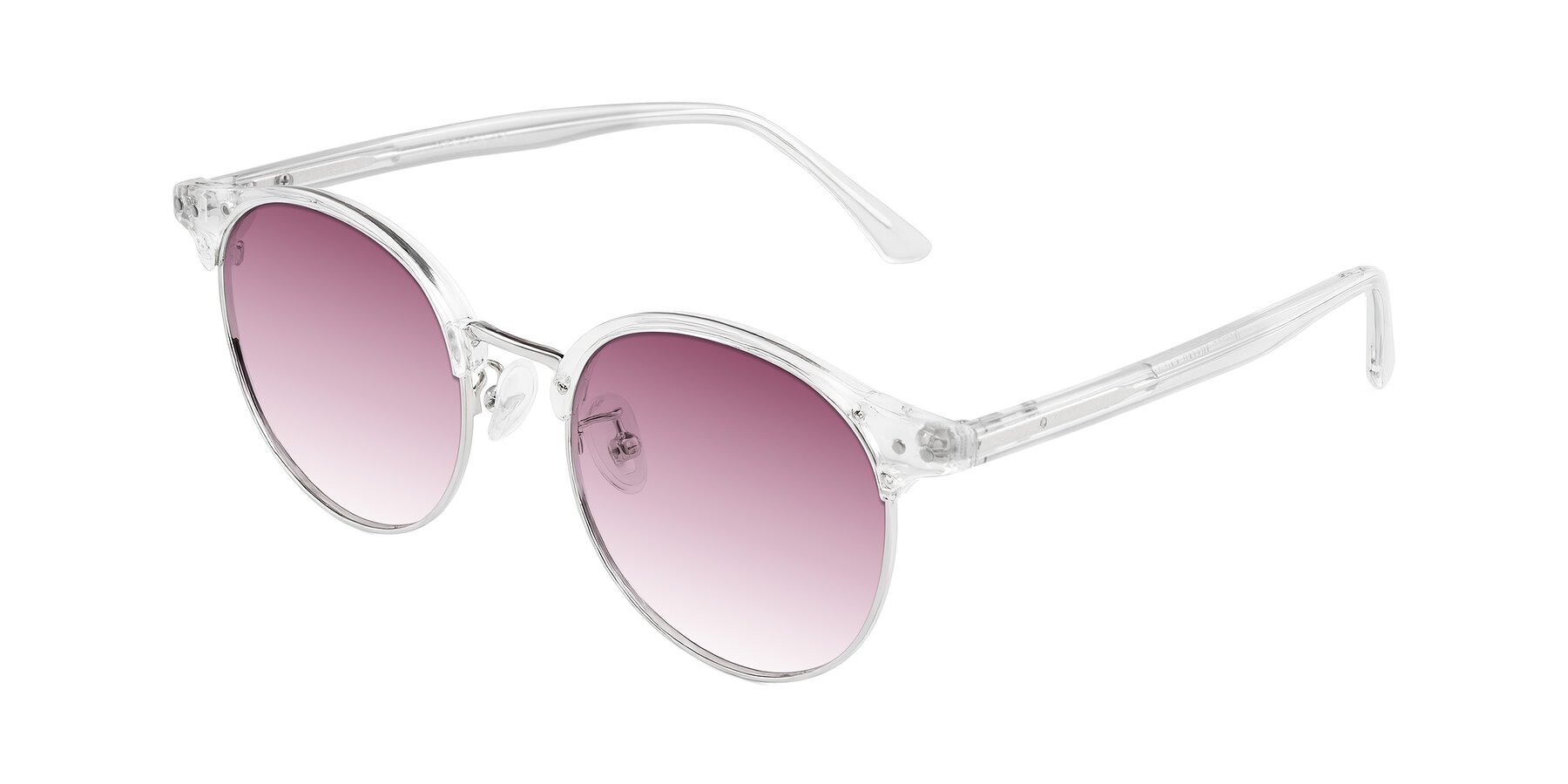 Angle of Karnes in Clear/Silver with Wine Gradient Lenses