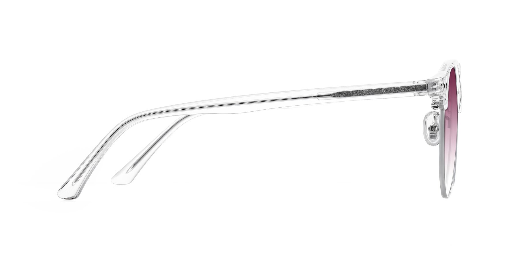 Side of Karnes in Clear/Silver with Wine Gradient Lenses