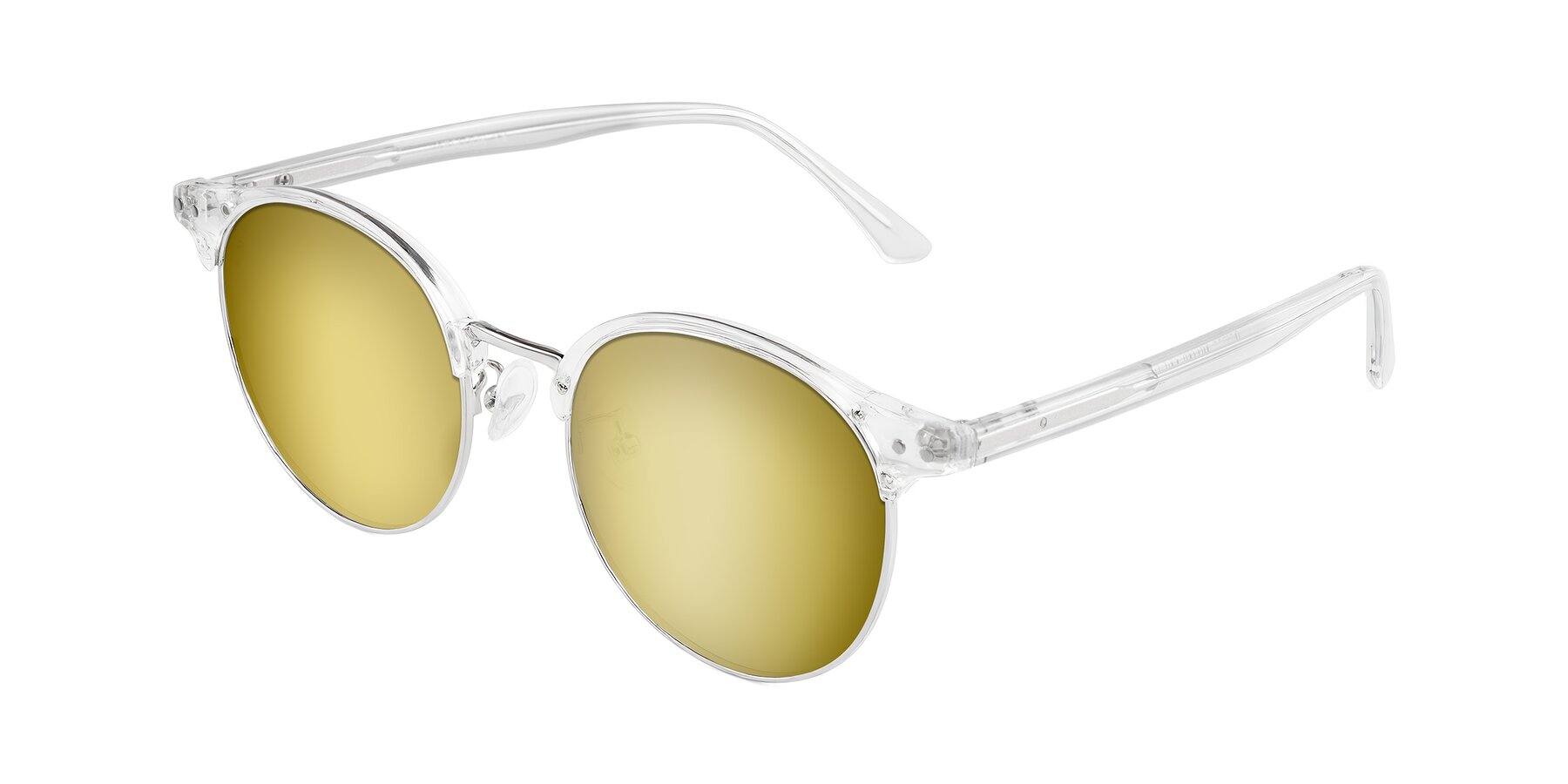 Angle of Karnes in Clear/Silver with Gold Mirrored Lenses