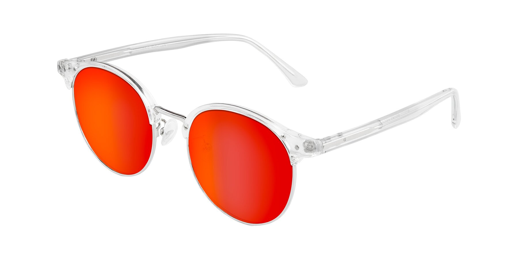 Angle of Karnes in Clear/Silver with Red Gold Mirrored Lenses