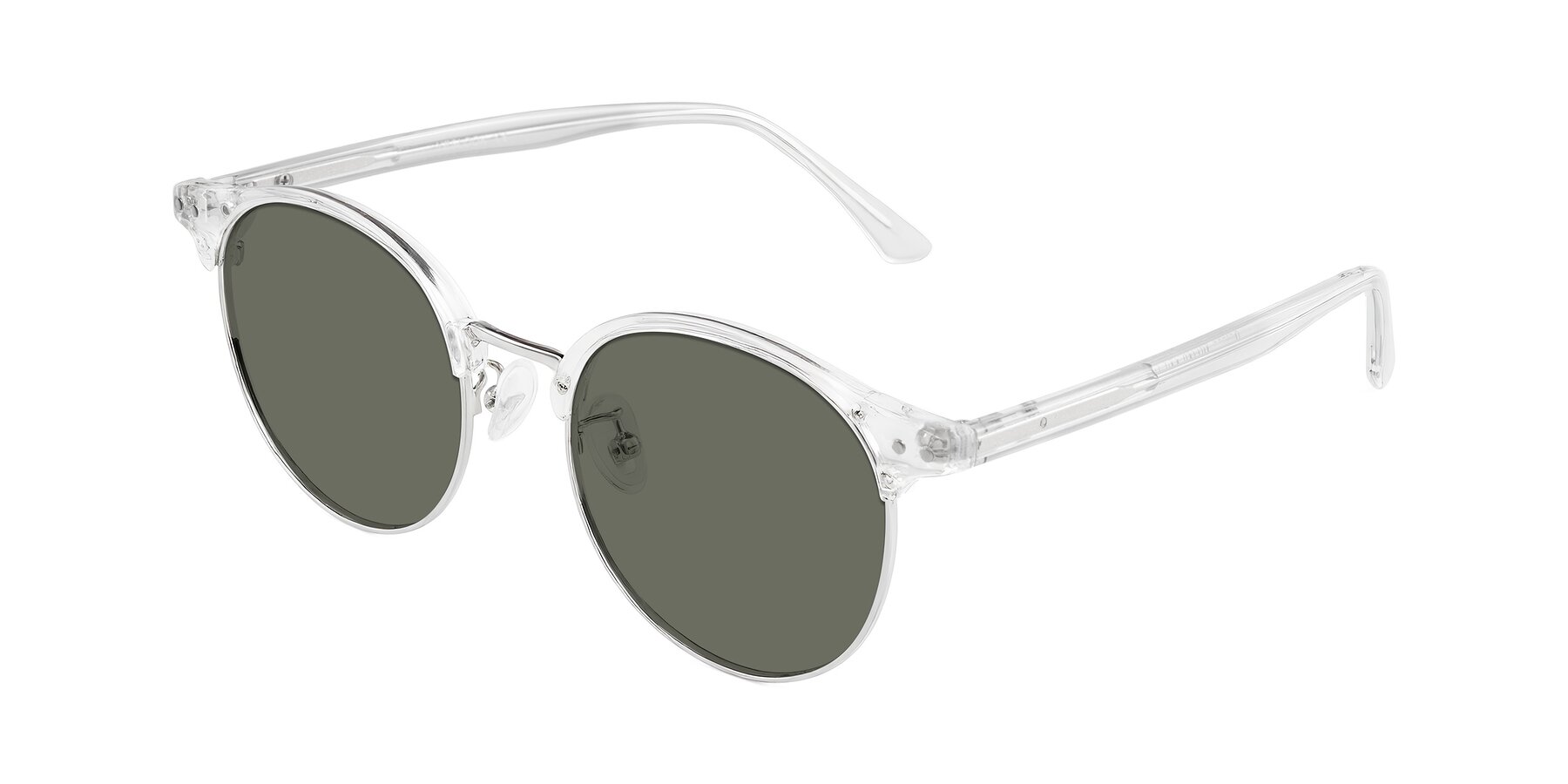 Angle of Karnes in Clear/Silver with Gray Polarized Lenses