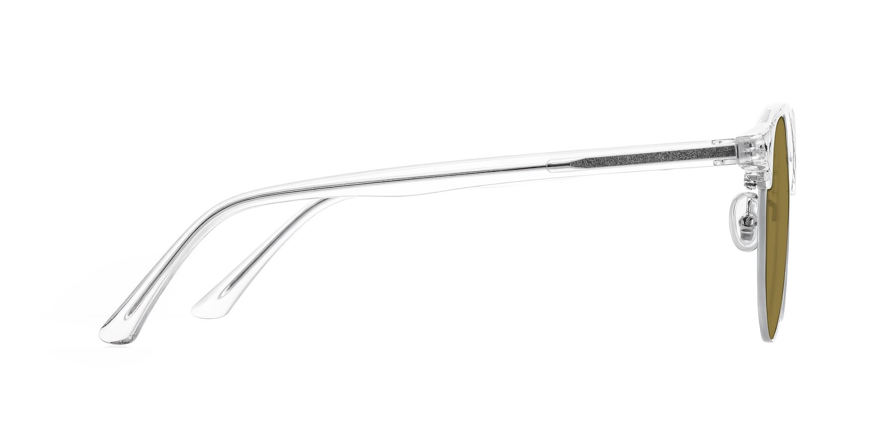 Side of Karnes in Clear/Silver with Brown Polarized Lenses