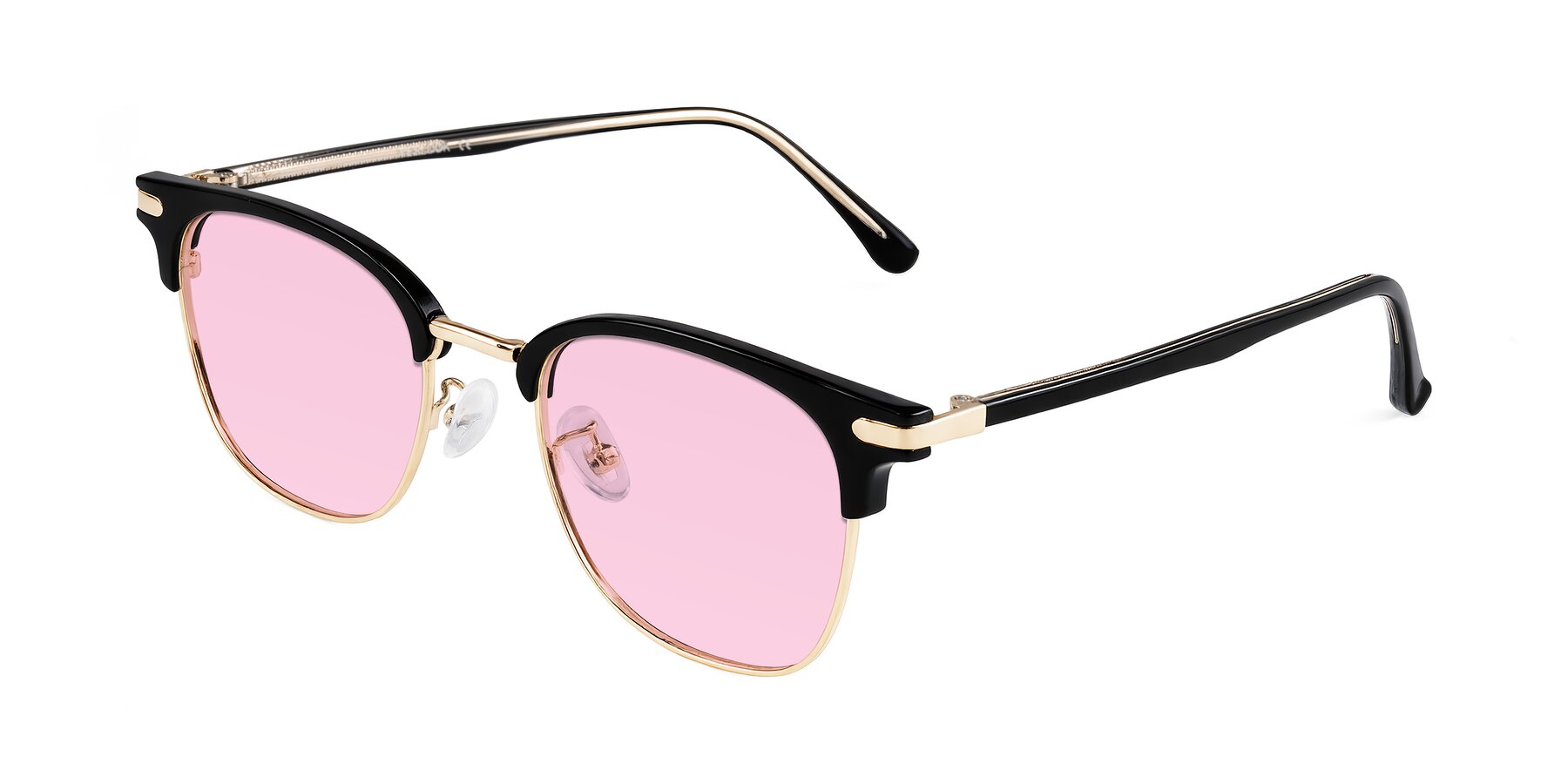 Angle of Raguti in Black/Gold with Light Pink Tinted Lenses