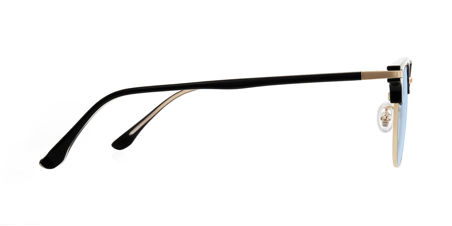 Side of Raguti in Black/Gold with Light Blue Tinted Lenses