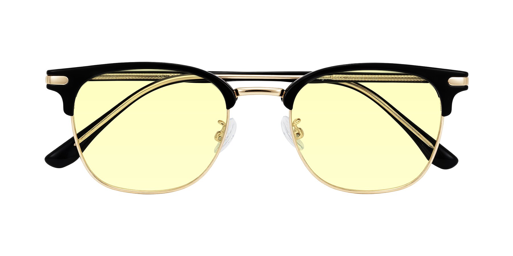 Folded Front of Raguti in Black/Gold with Light Yellow Tinted Lenses