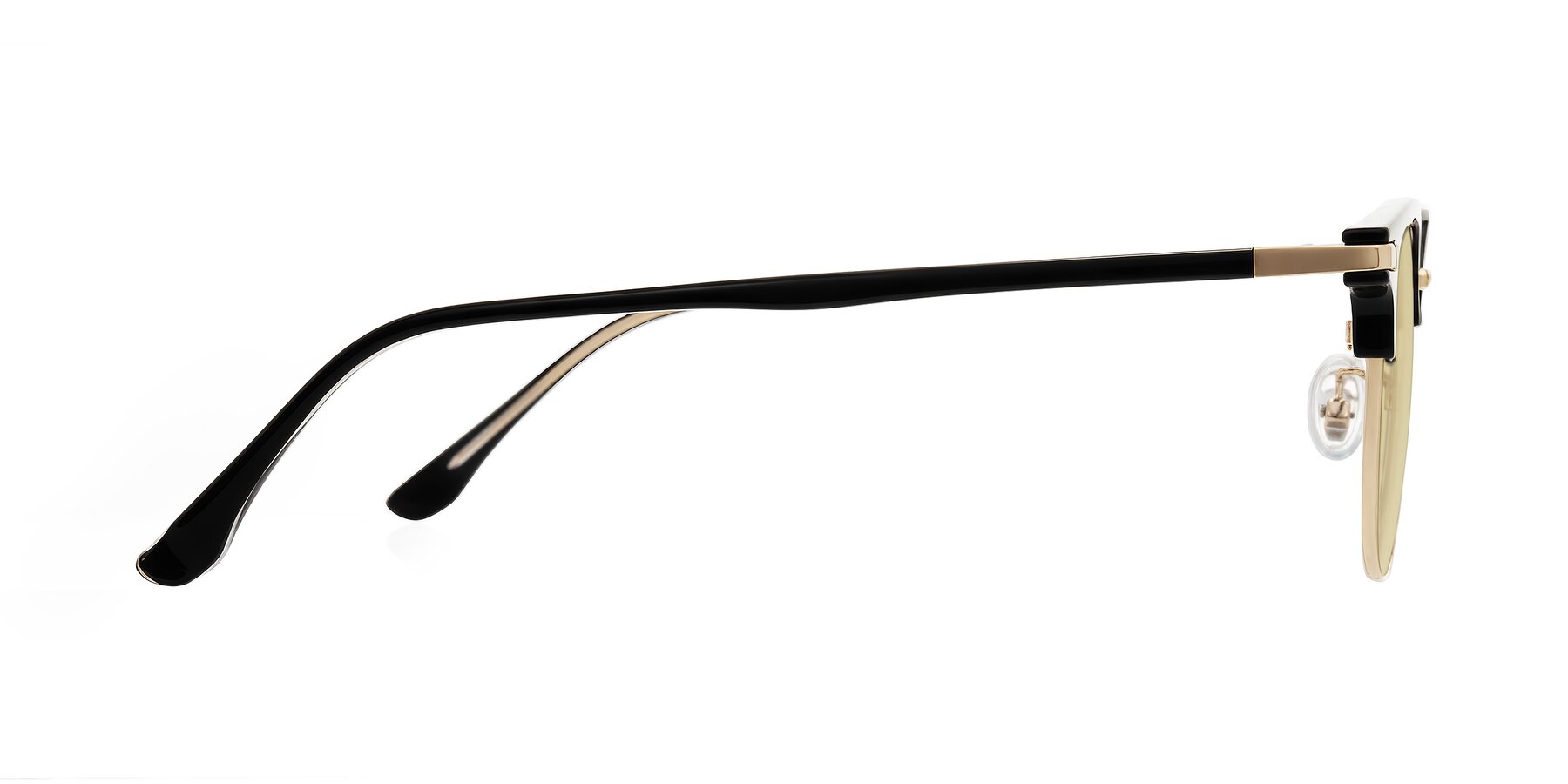 Side of Raguti in Black/Gold with Light Champagne Tinted Lenses