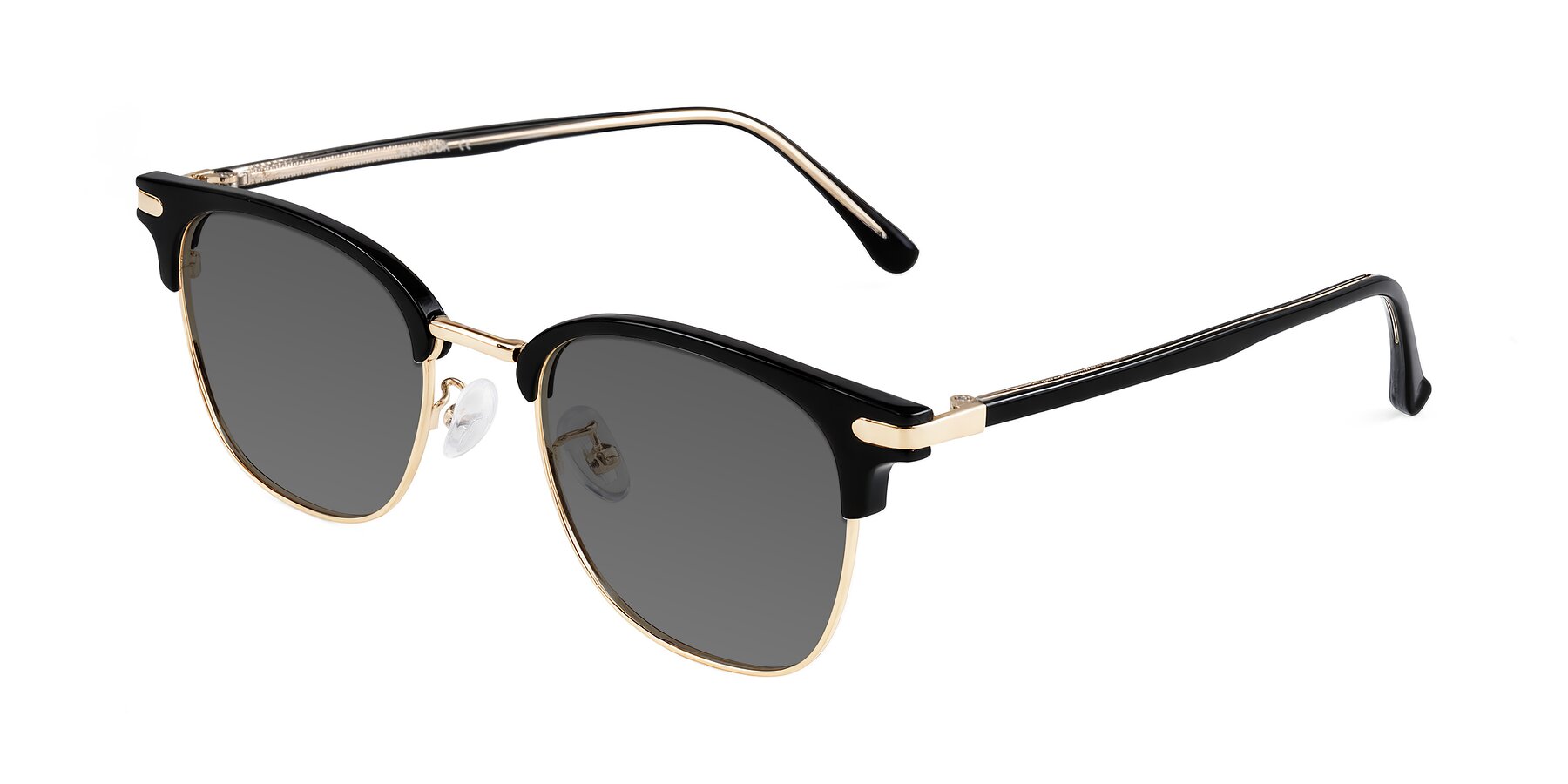 Angle of Raguti in Black/Gold with Medium Gray Tinted Lenses