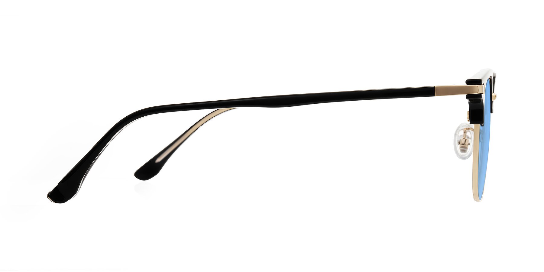 Side of Raguti in Black/Gold with Medium Blue Tinted Lenses