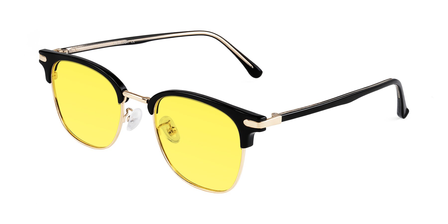 Angle of Raguti in Black/Gold with Medium Yellow Tinted Lenses