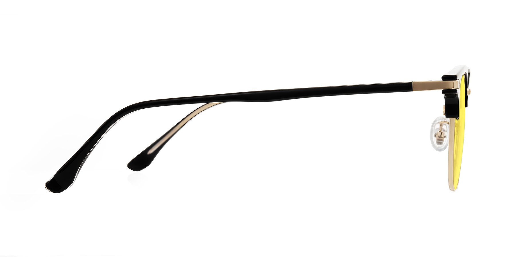 Side of Raguti in Black/Gold with Medium Yellow Tinted Lenses