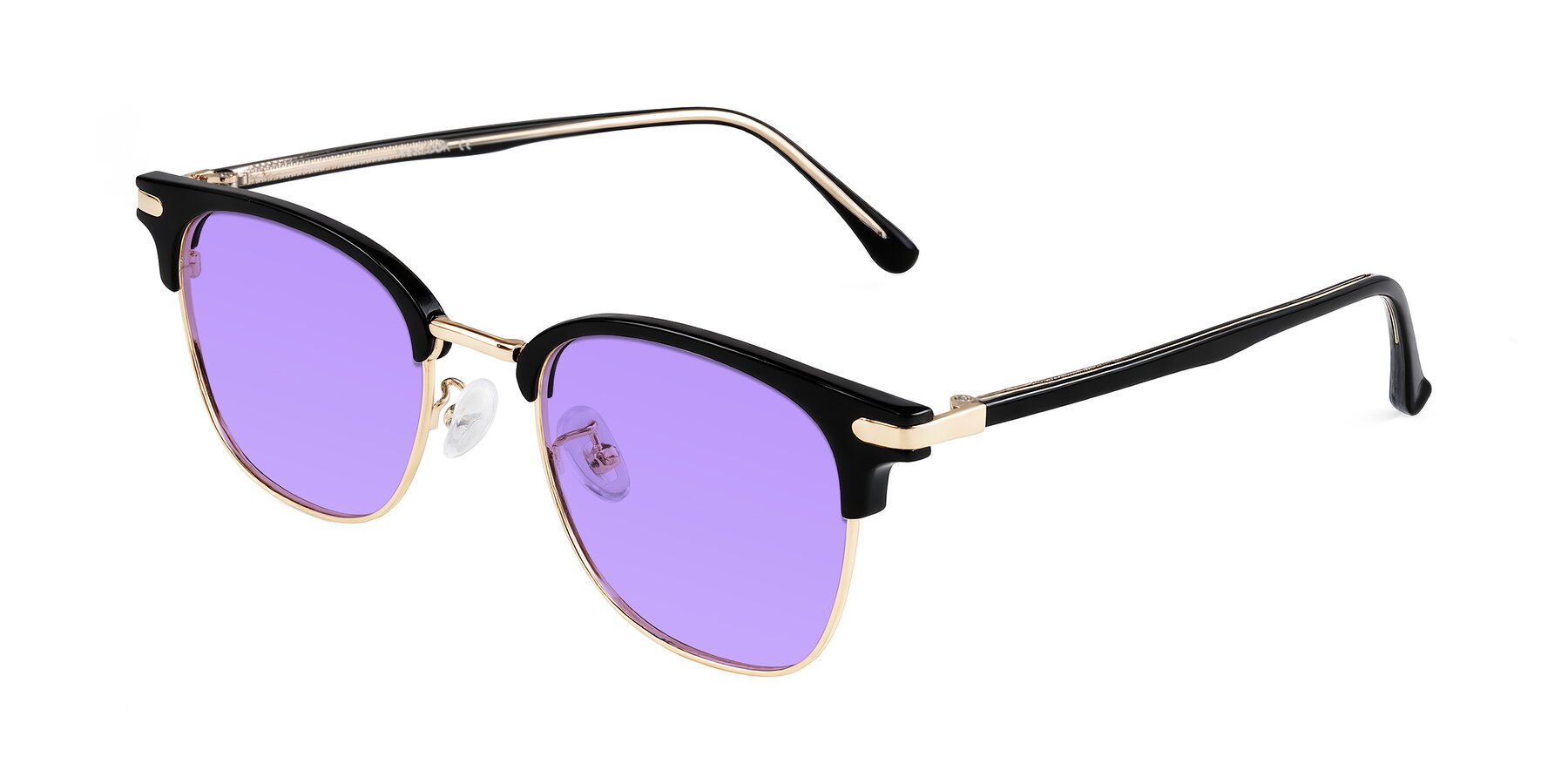 Angle of Raguti in Black/Gold with Medium Purple Tinted Lenses