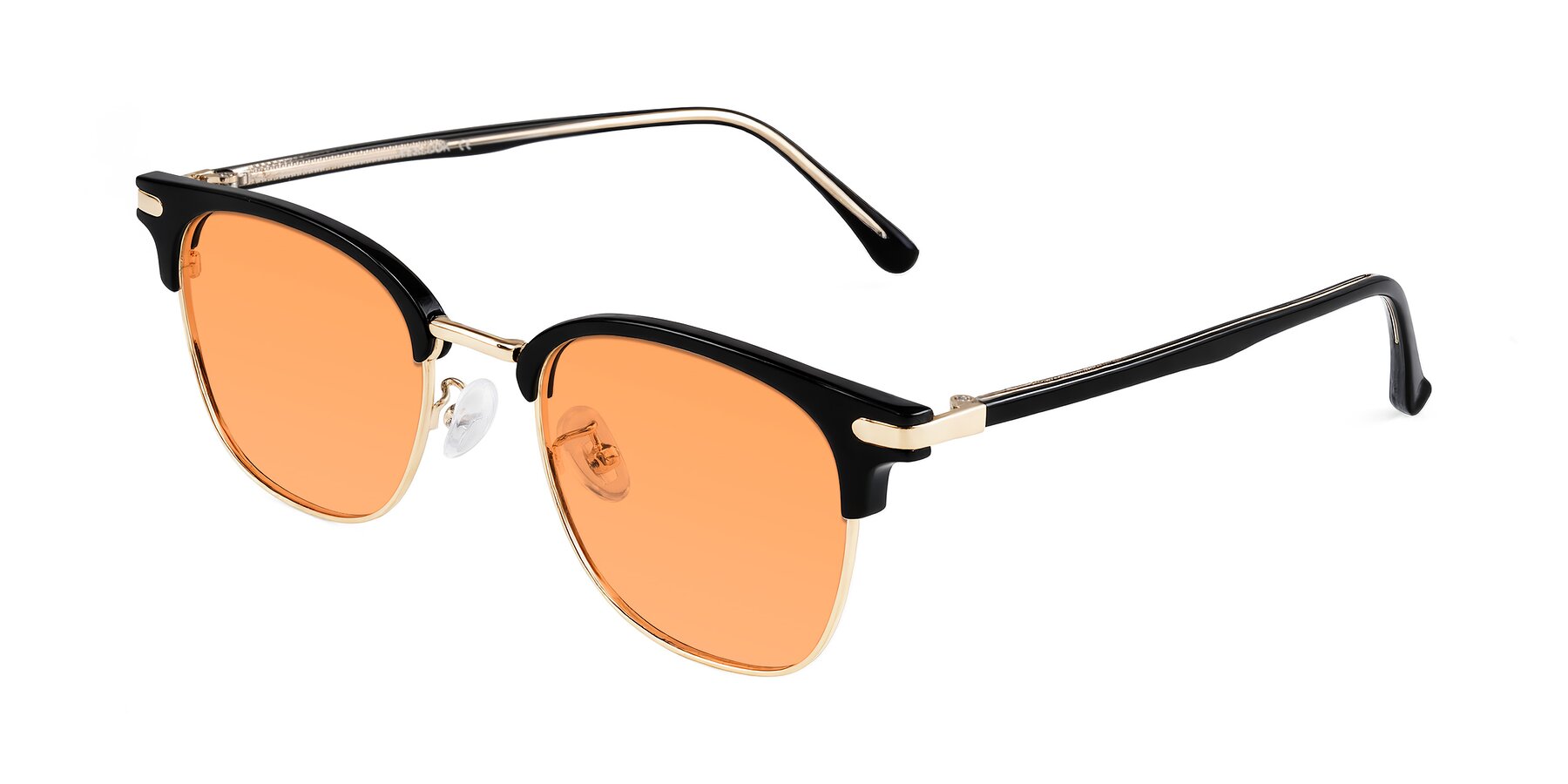 Angle of Raguti in Black/Gold with Medium Orange Tinted Lenses