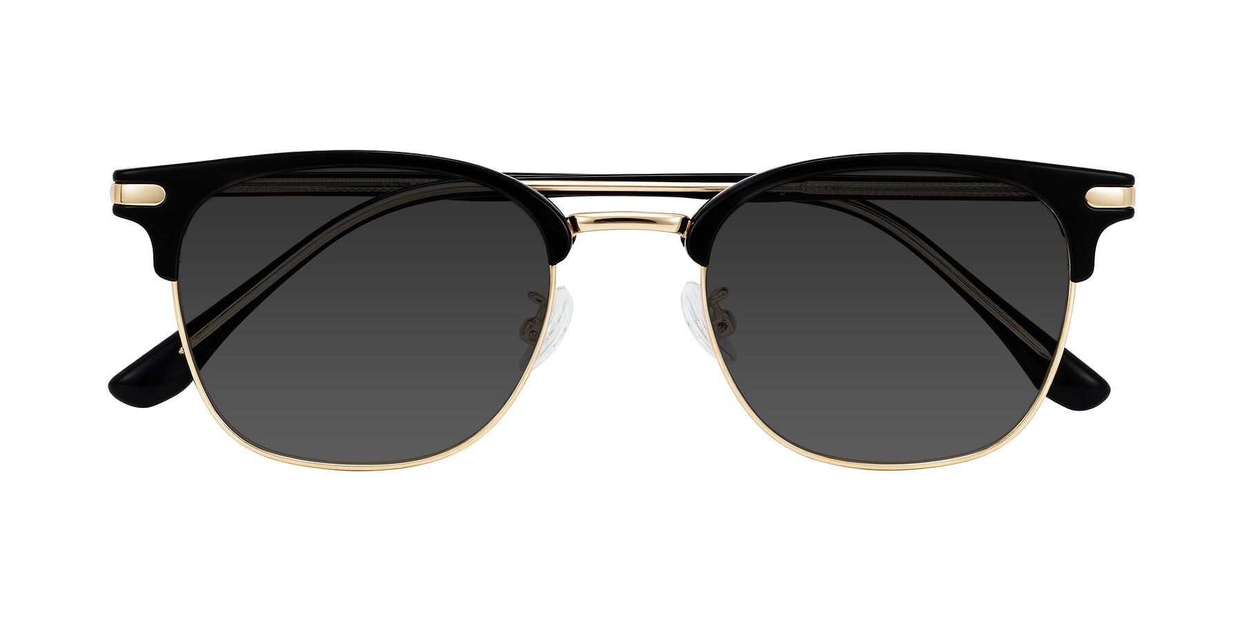 Folded Front of Raguti in Black/Gold with Gray Tinted Lenses