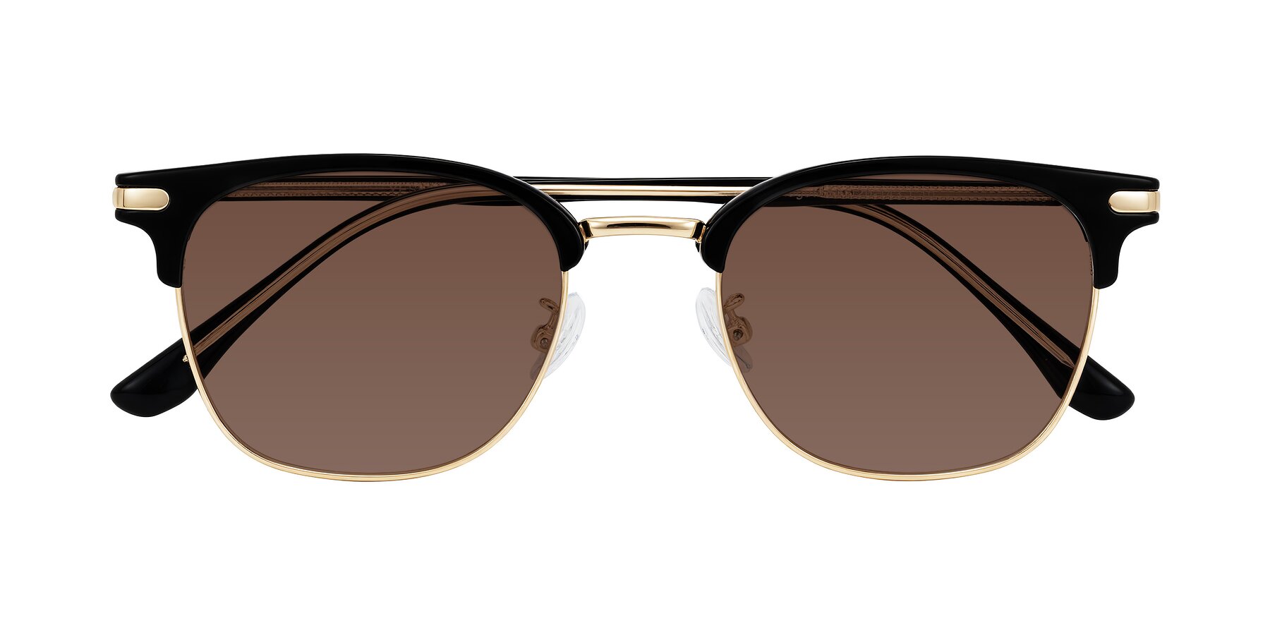 Folded Front of Raguti in Black/Gold with Brown Tinted Lenses
