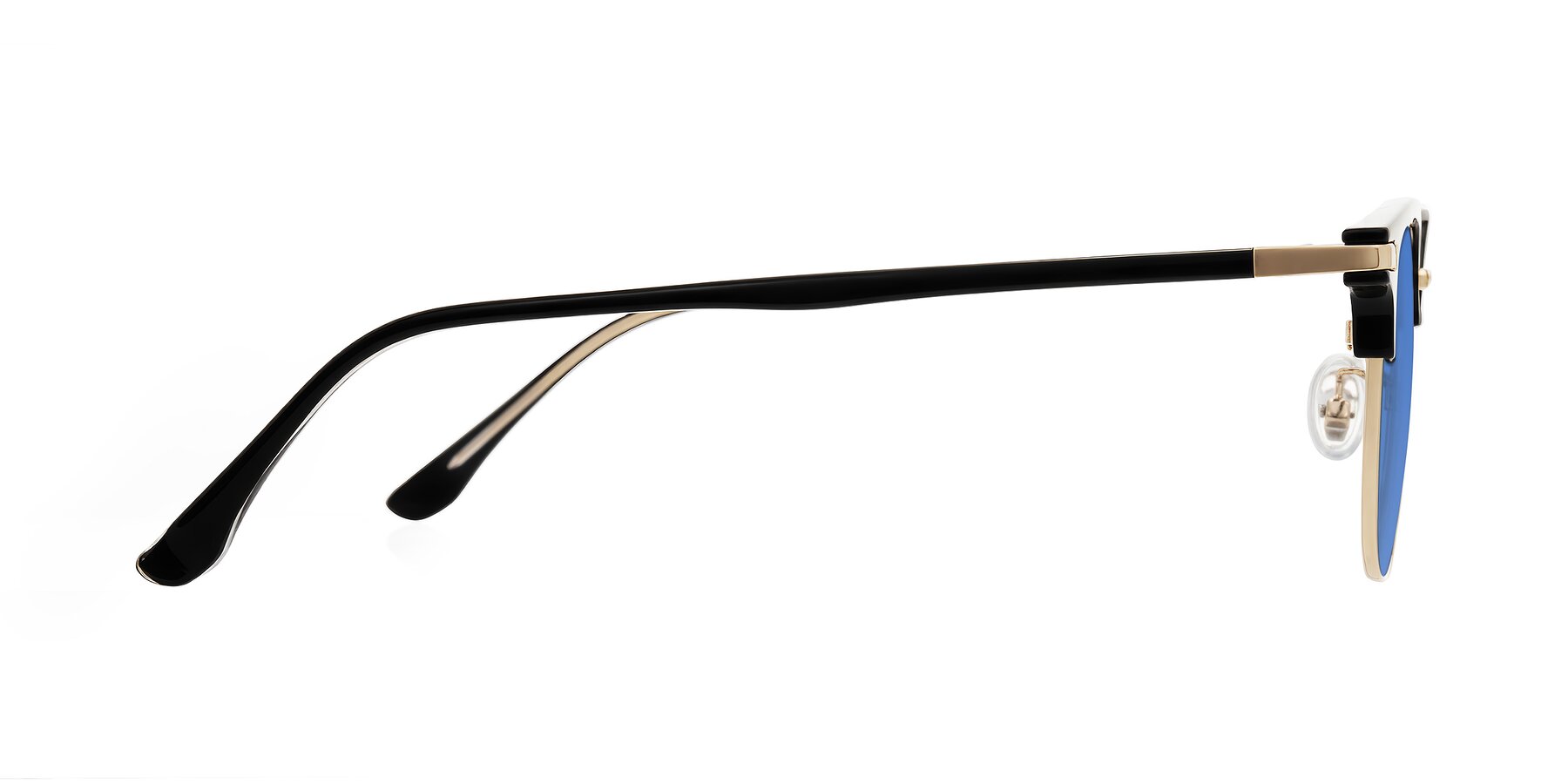 Side of Raguti in Black/Gold with Blue Tinted Lenses