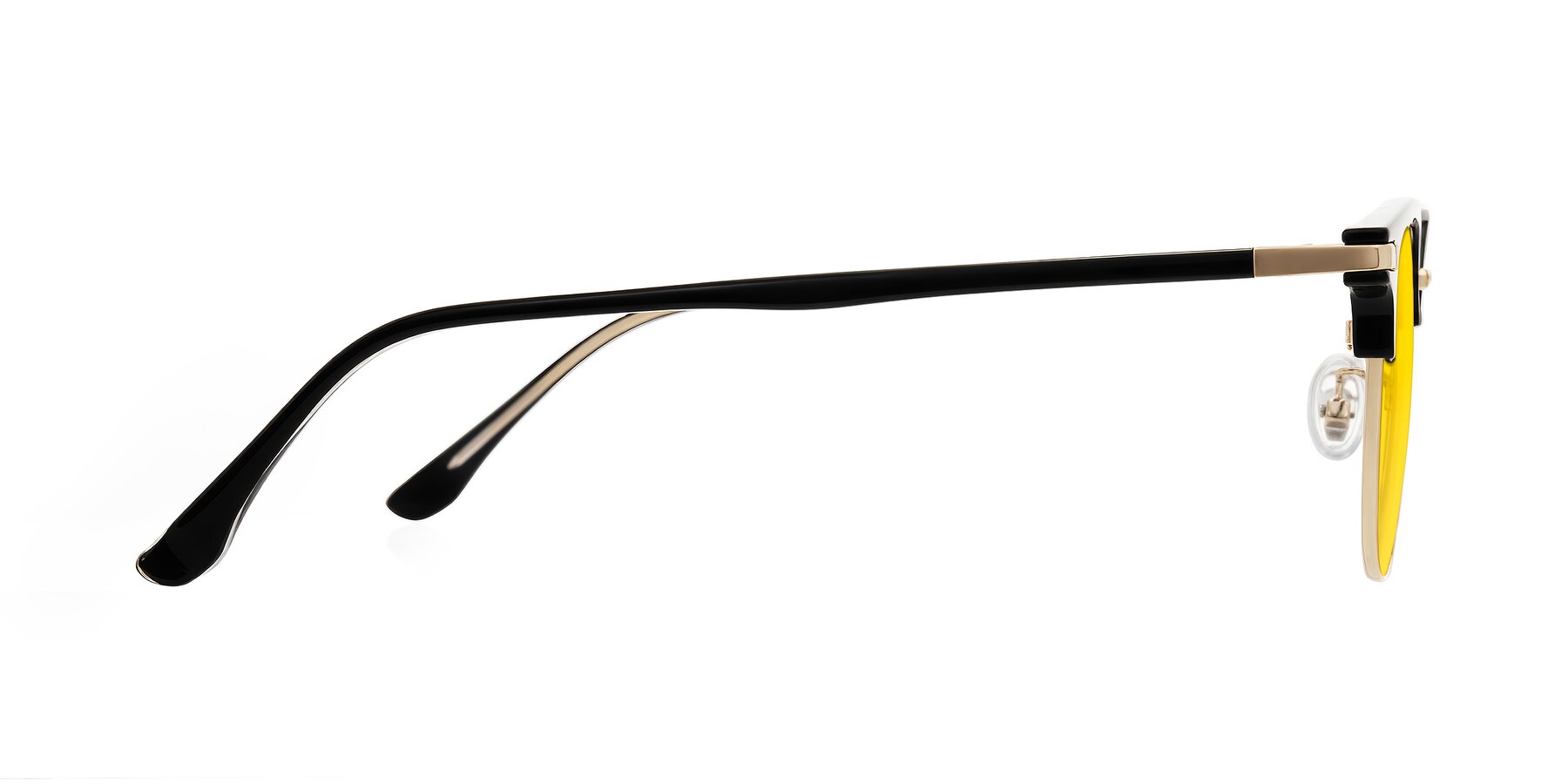 Side of Raguti in Black/Gold with Yellow Tinted Lenses