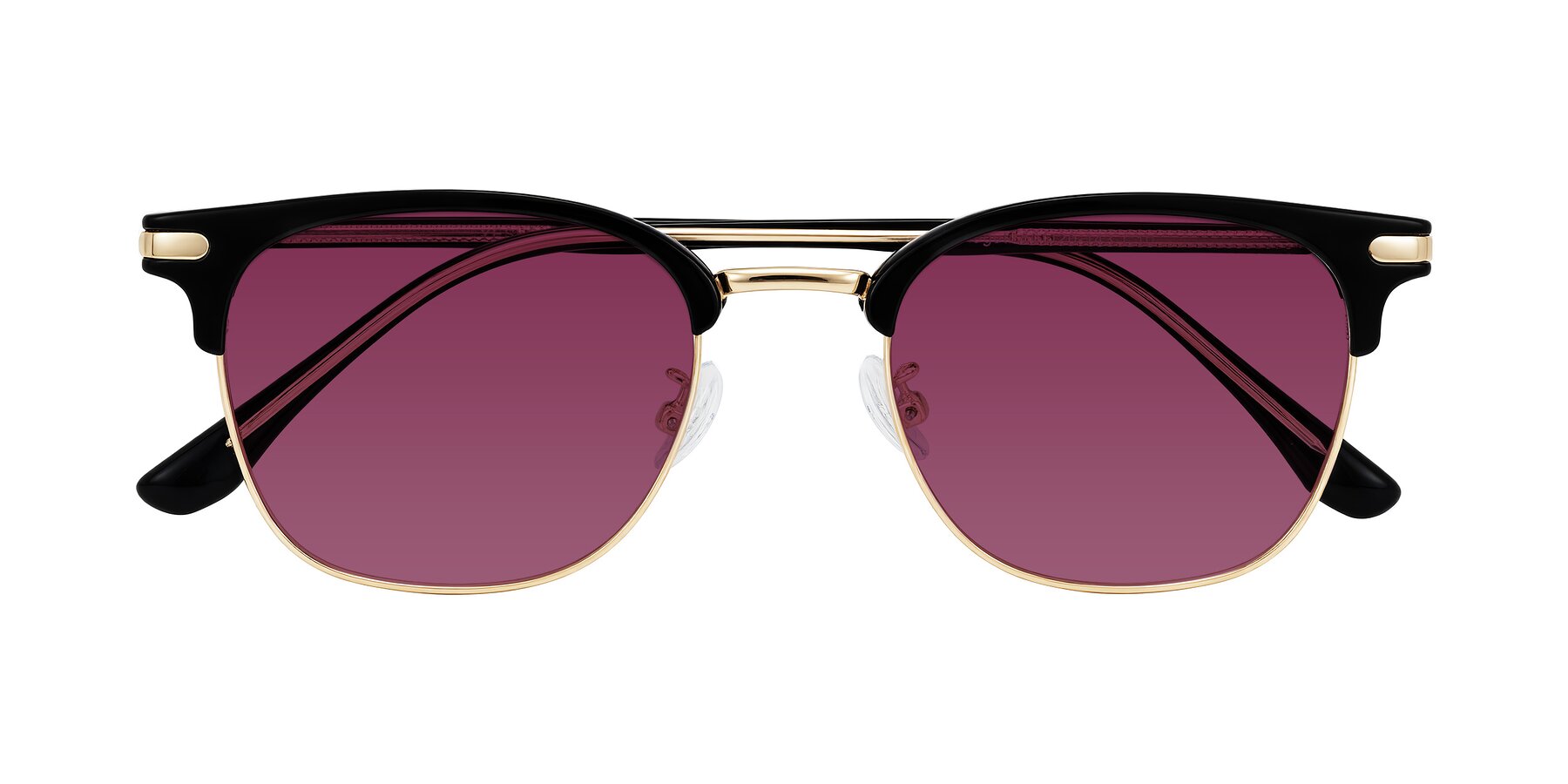 Folded Front of Raguti in Black/Gold with Wine Tinted Lenses