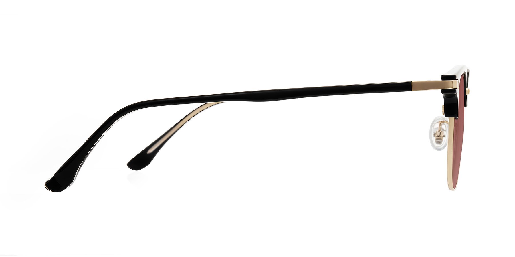 Side of Raguti in Black/Gold with Garnet Tinted Lenses