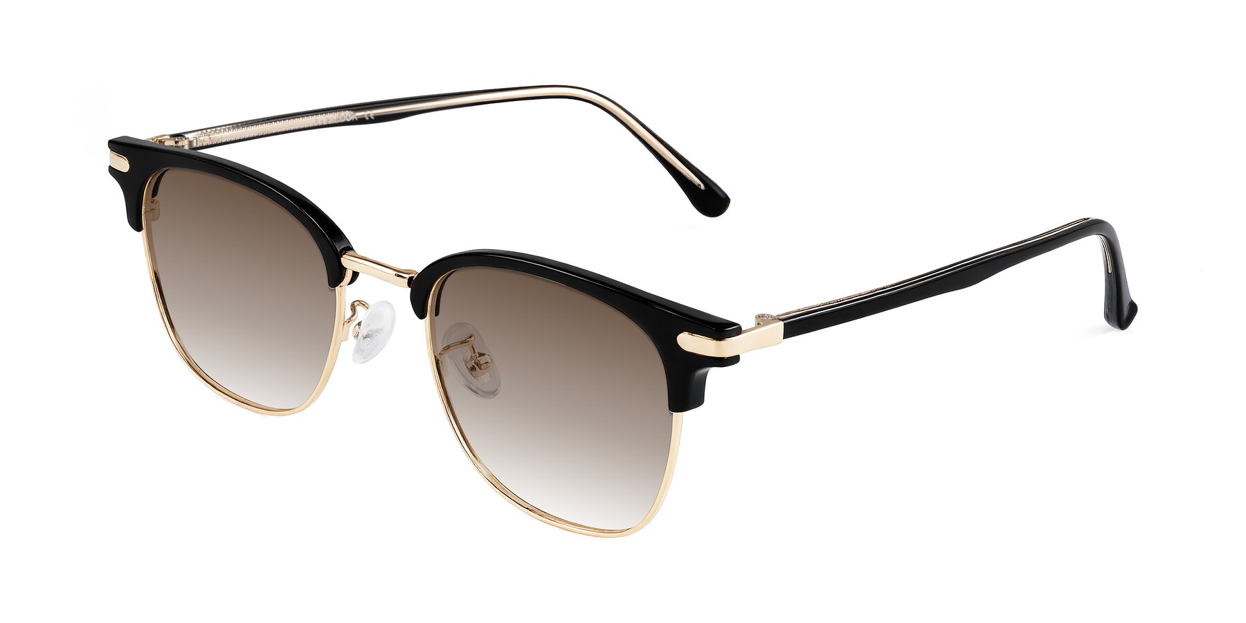Angle of Raguti in Black/Gold with Brown Gradient Lenses