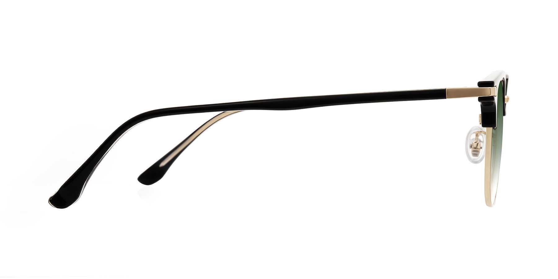 Side of Raguti in Black/Gold with Green Gradient Lenses