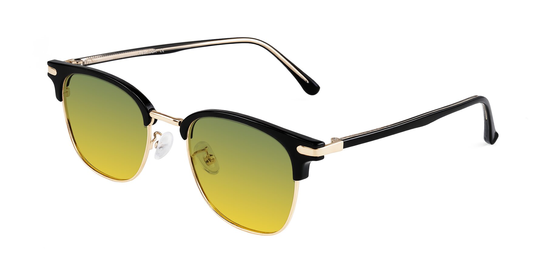 Angle of Raguti in Black/Gold with Green / Yellow Gradient Lenses