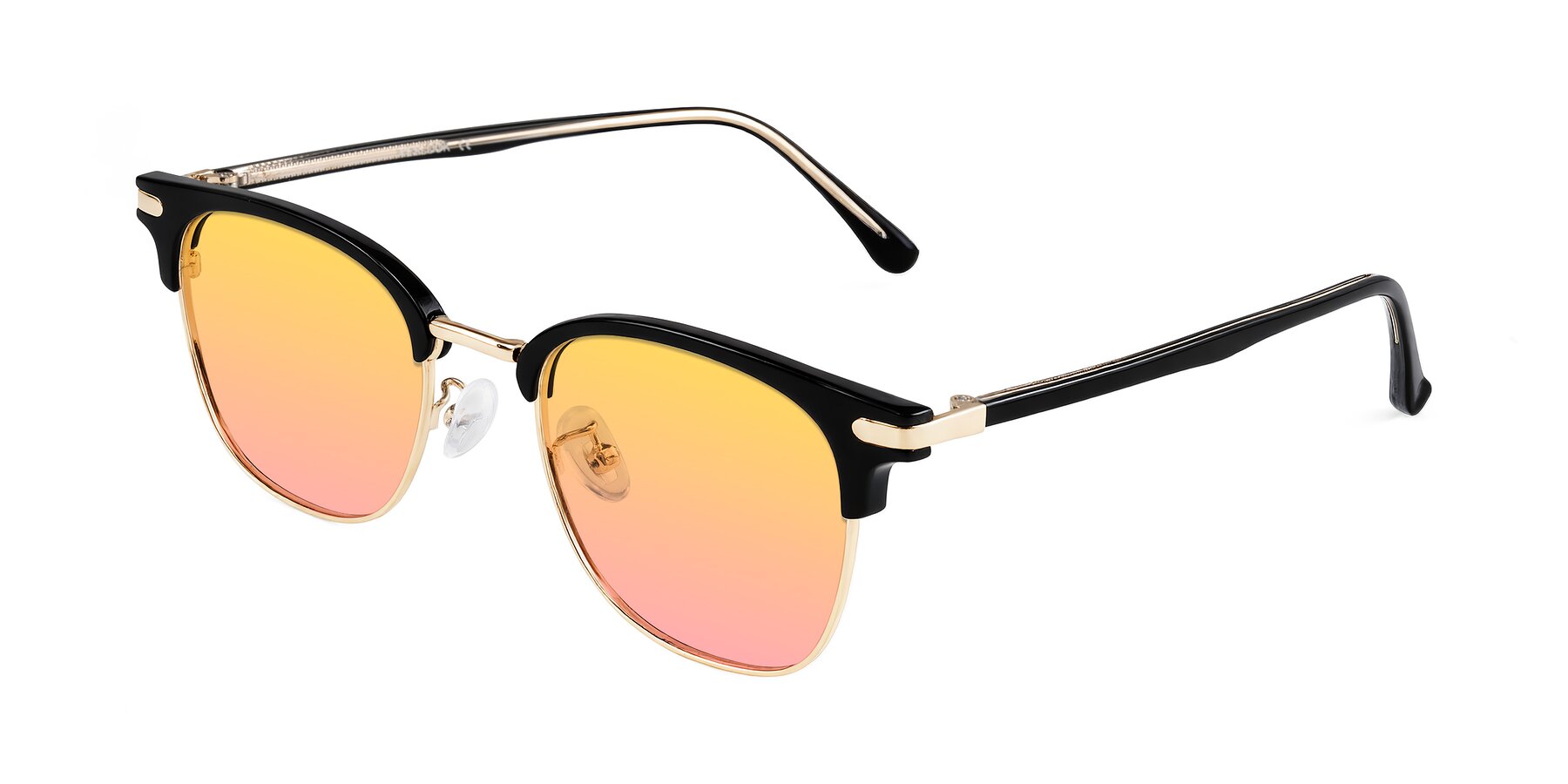 Angle of Raguti in Black/Gold with Yellow / Pink Gradient Lenses