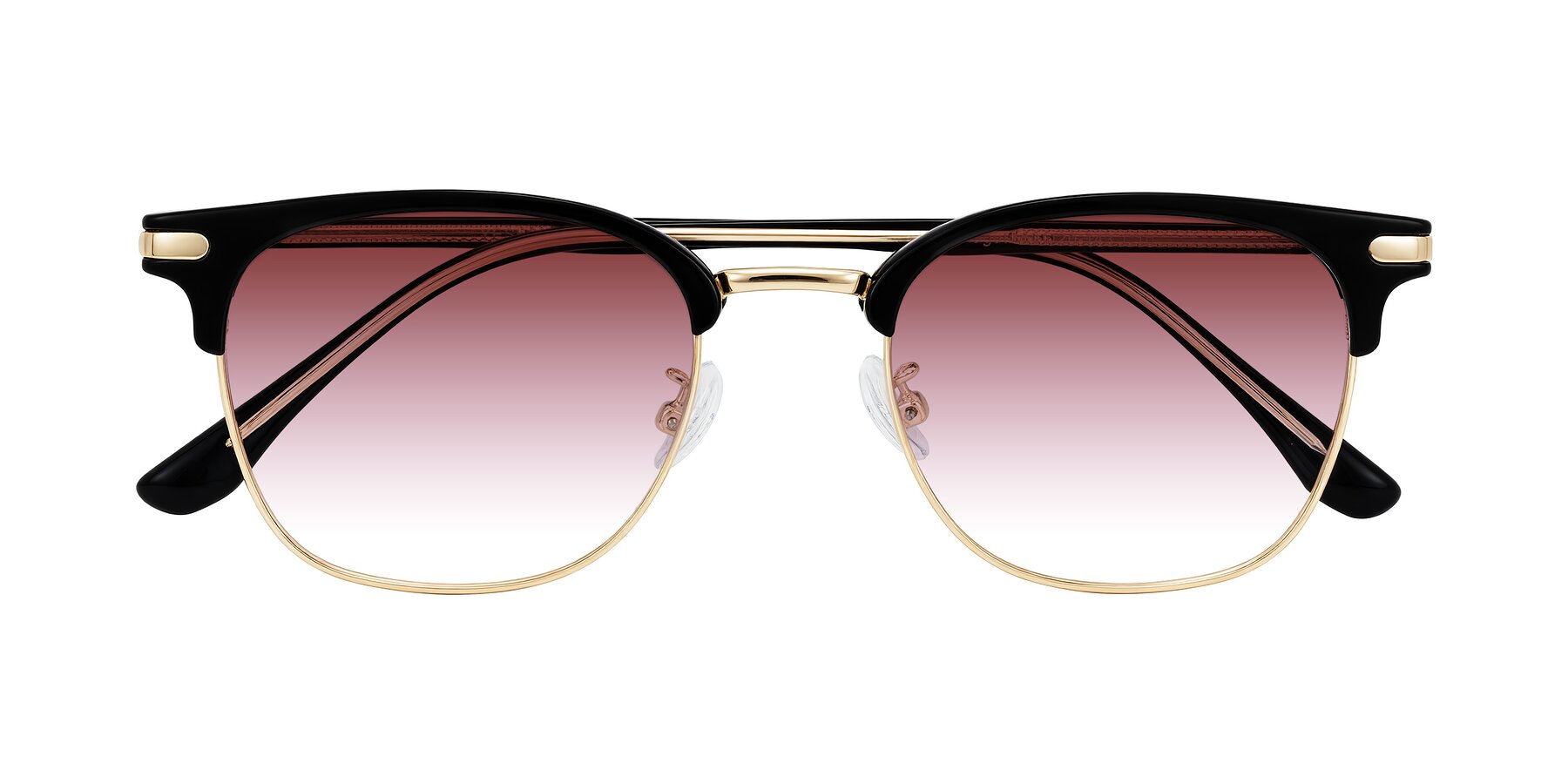 Folded Front of Raguti in Black/Gold with Garnet Gradient Lenses