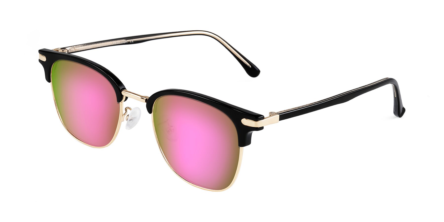 Angle of Raguti in Black/Gold with Pink Mirrored Lenses