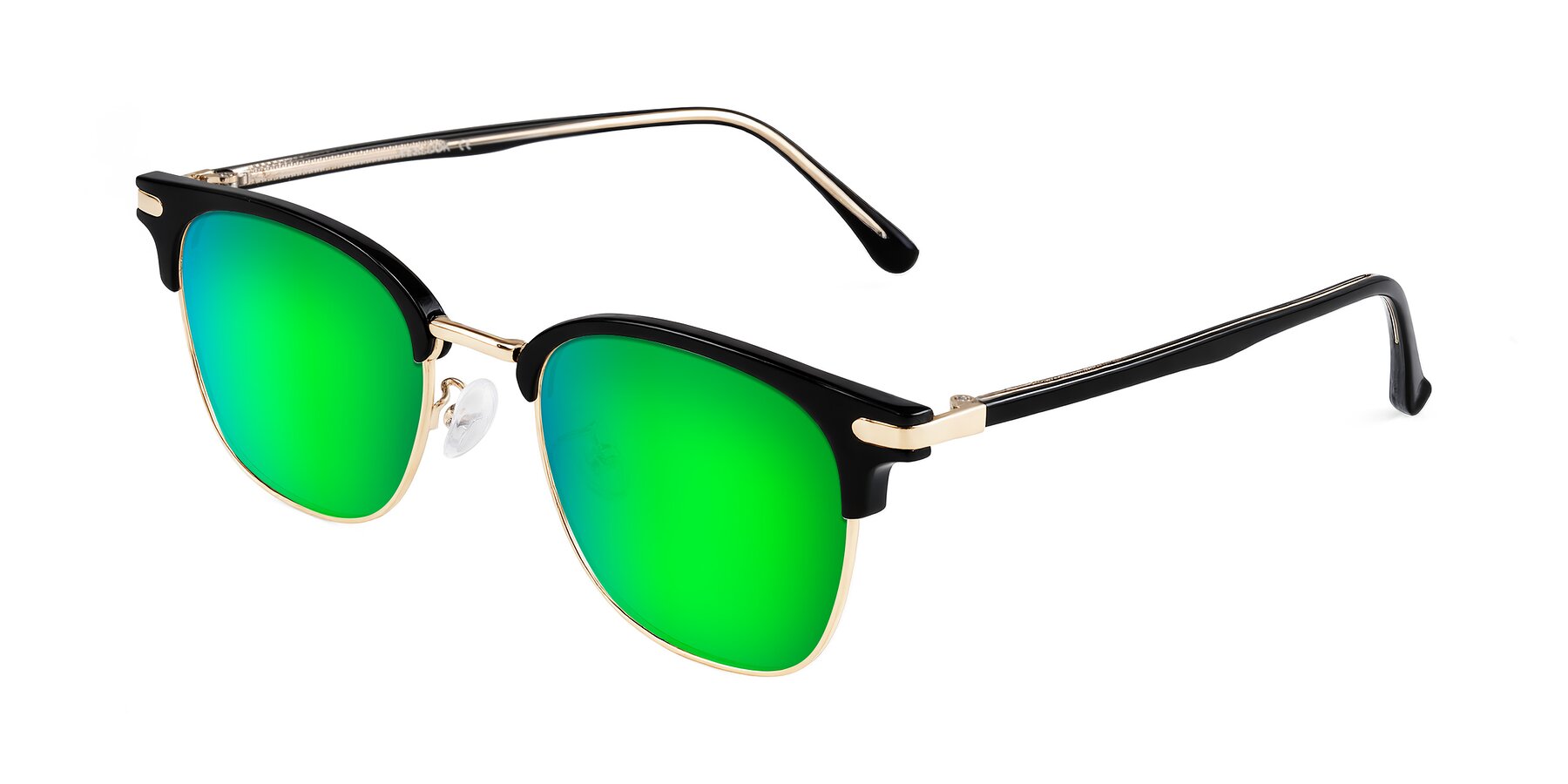 Angle of Raguti in Black/Gold with Green Mirrored Lenses