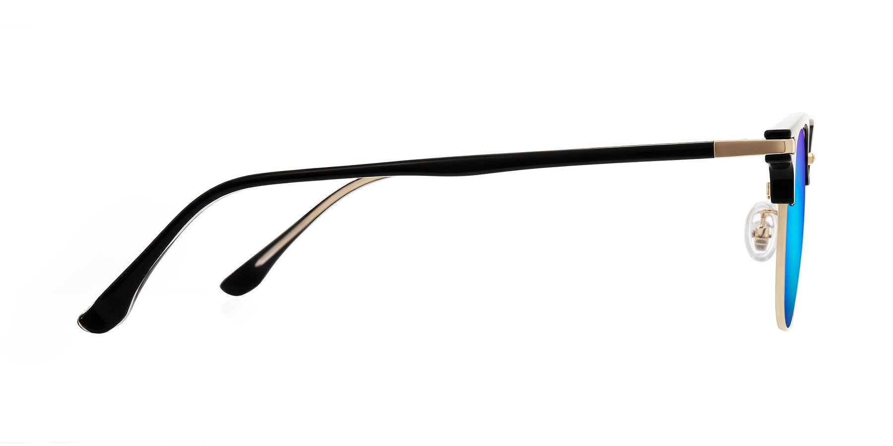 Side of Raguti in Black/Gold with Blue Mirrored Lenses