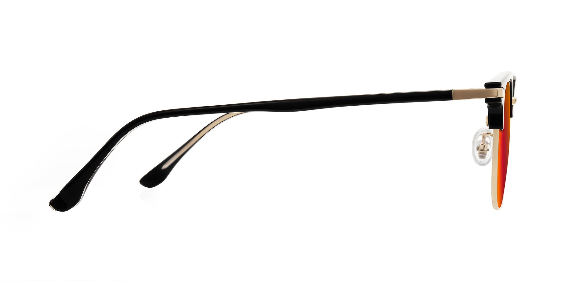 Side of Raguti in Black/Gold with Red Gold Mirrored Lenses