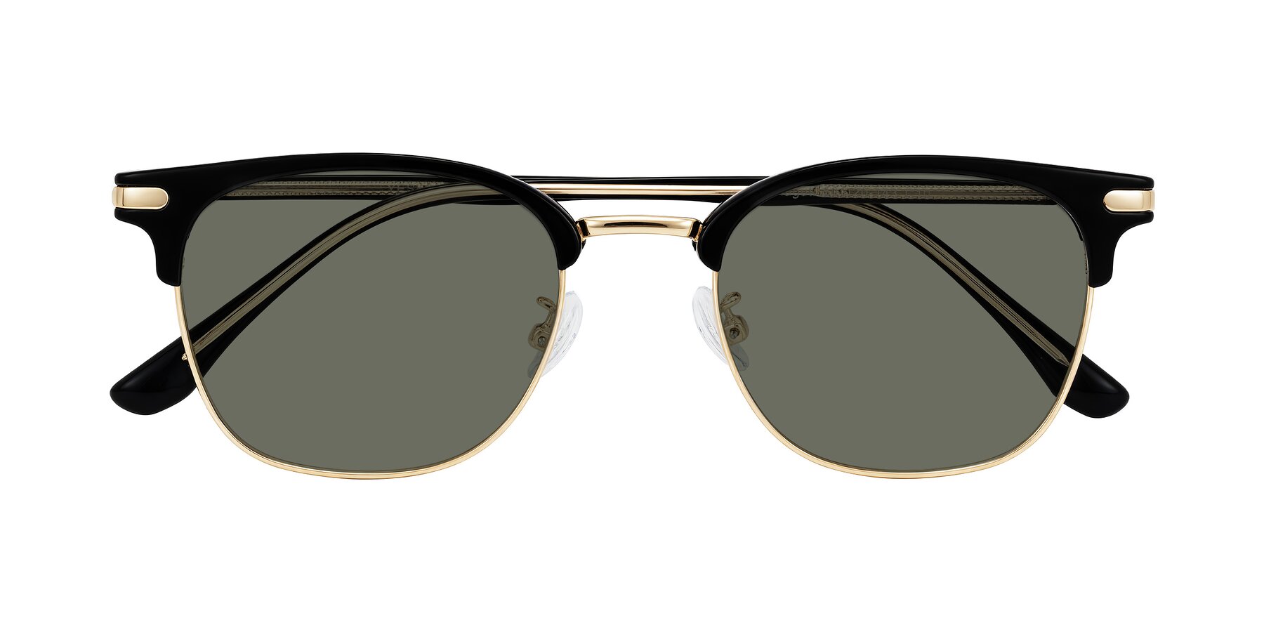 Folded Front of Raguti in Black/Gold with Gray Polarized Lenses