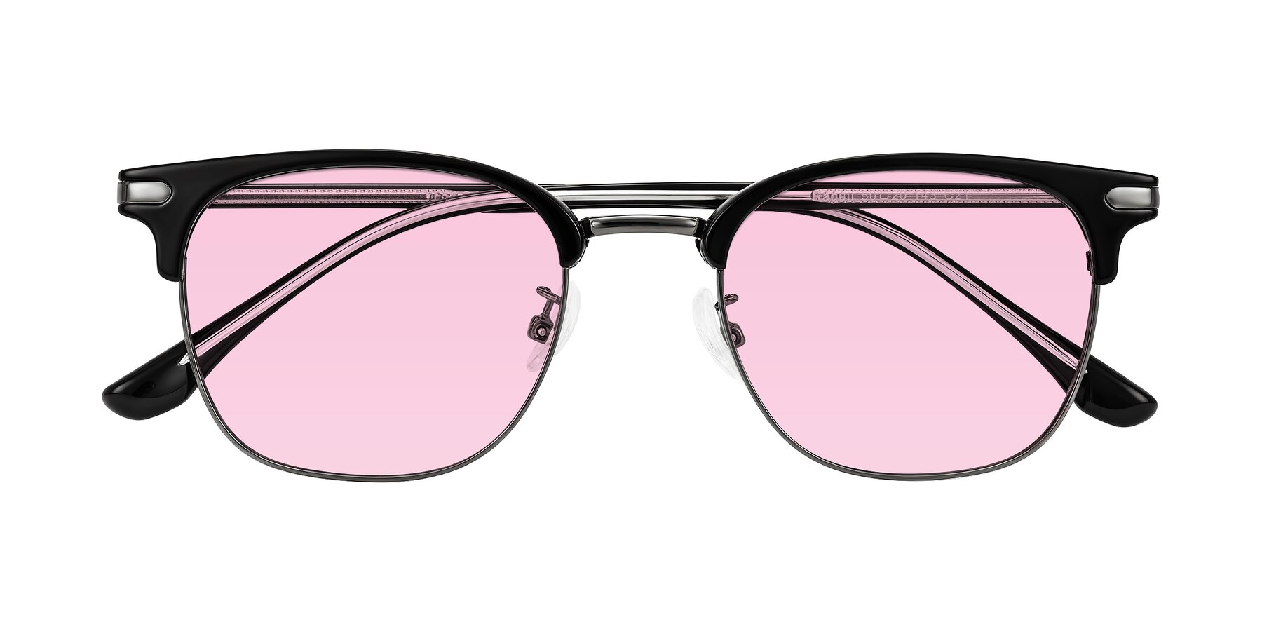 Folded Front of Raguti in Black/Gunmetal with Light Pink Tinted Lenses