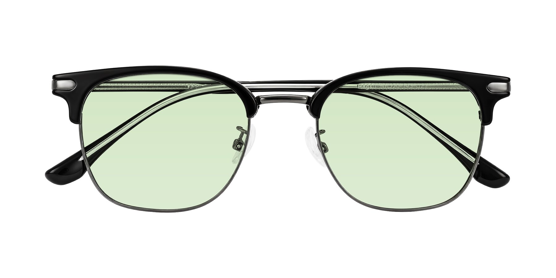 Folded Front of Raguti in Black/Gunmetal with Light Green Tinted Lenses
