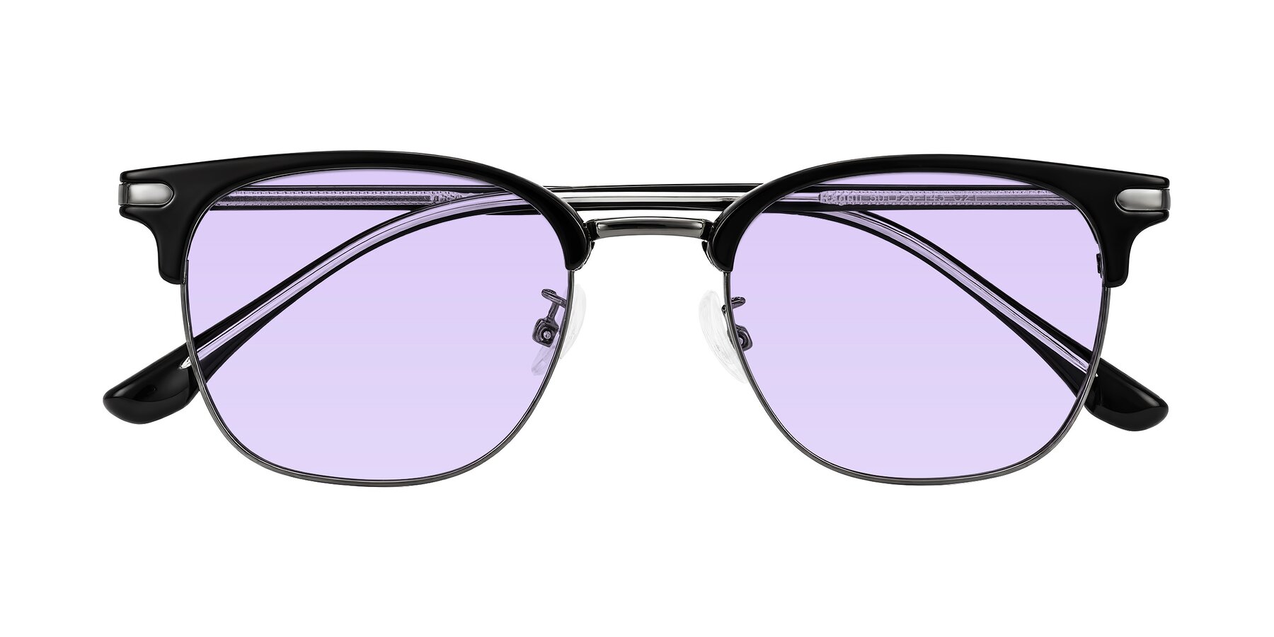 Folded Front of Raguti in Black/Gunmetal with Light Purple Tinted Lenses