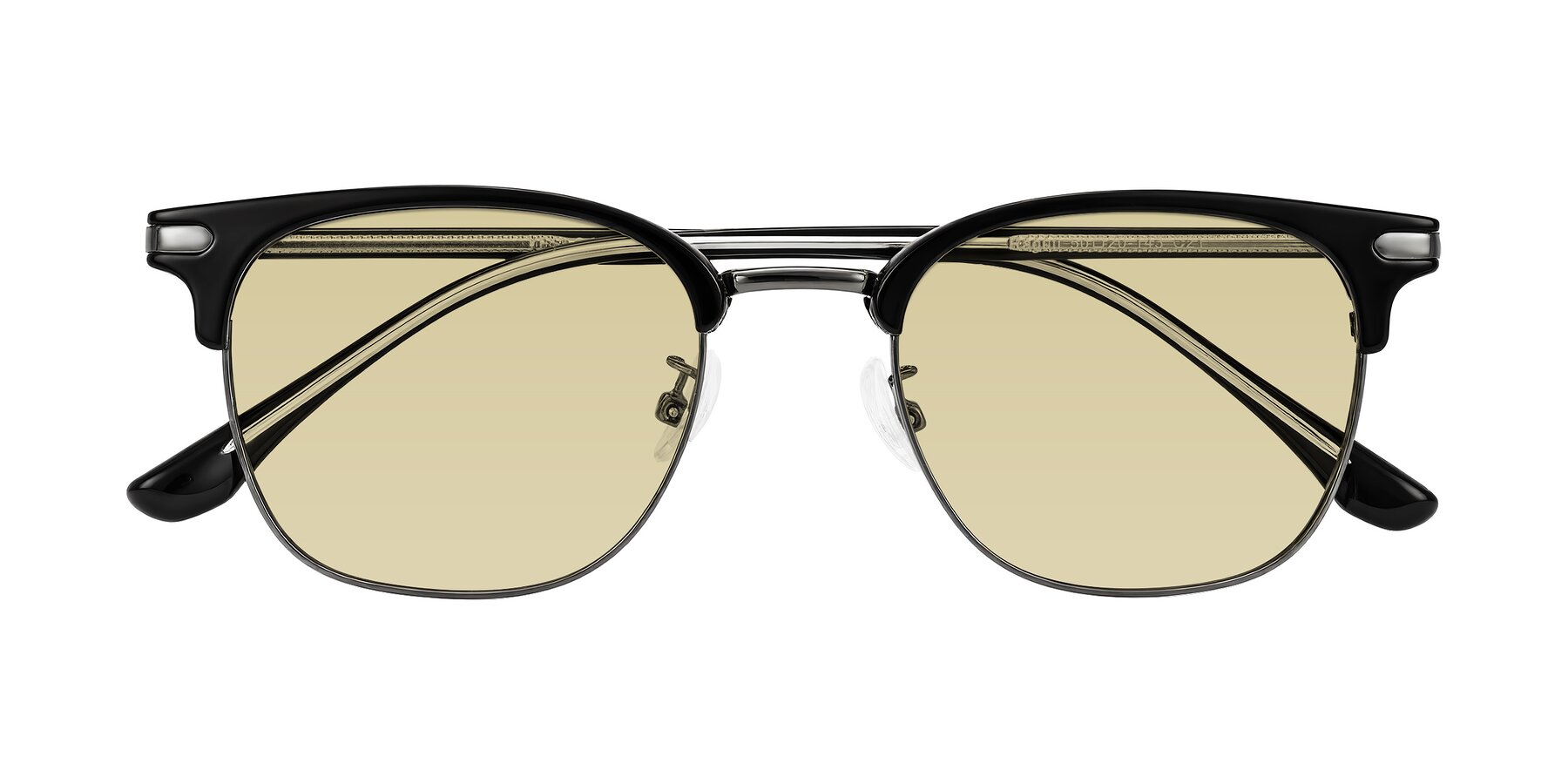 Folded Front of Raguti in Black/Gunmetal with Light Champagne Tinted Lenses