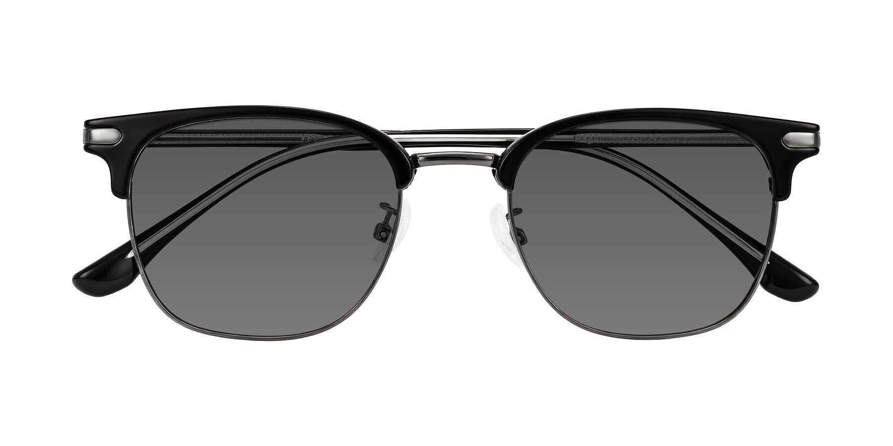 Folded Front of Raguti in Black/Gunmetal with Medium Gray Tinted Lenses