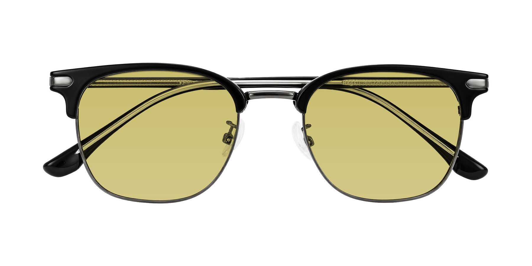 Folded Front of Raguti in Black/Gunmetal with Medium Champagne Tinted Lenses