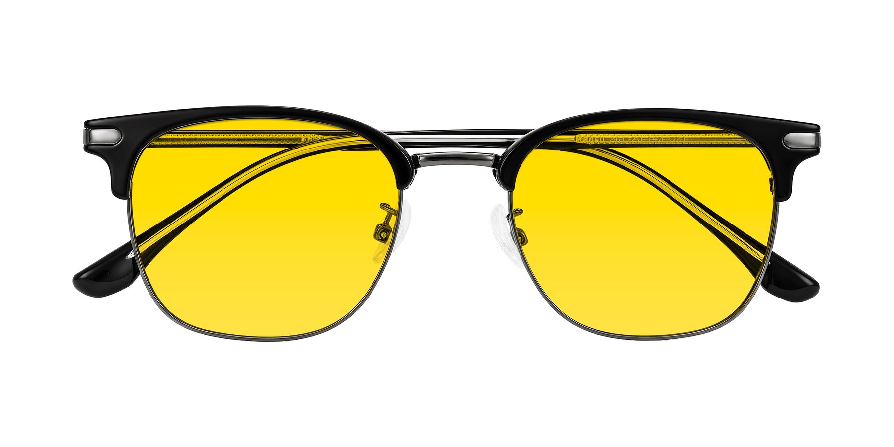 Folded Front of Raguti in Black/Gunmetal with Yellow Tinted Lenses