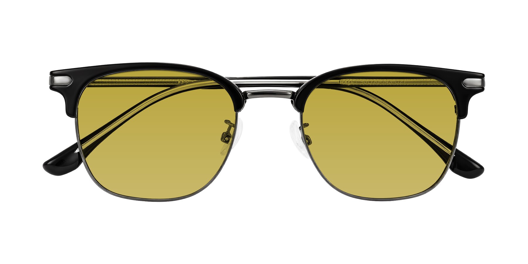 Folded Front of Raguti in Black/Gunmetal with Champagne Tinted Lenses