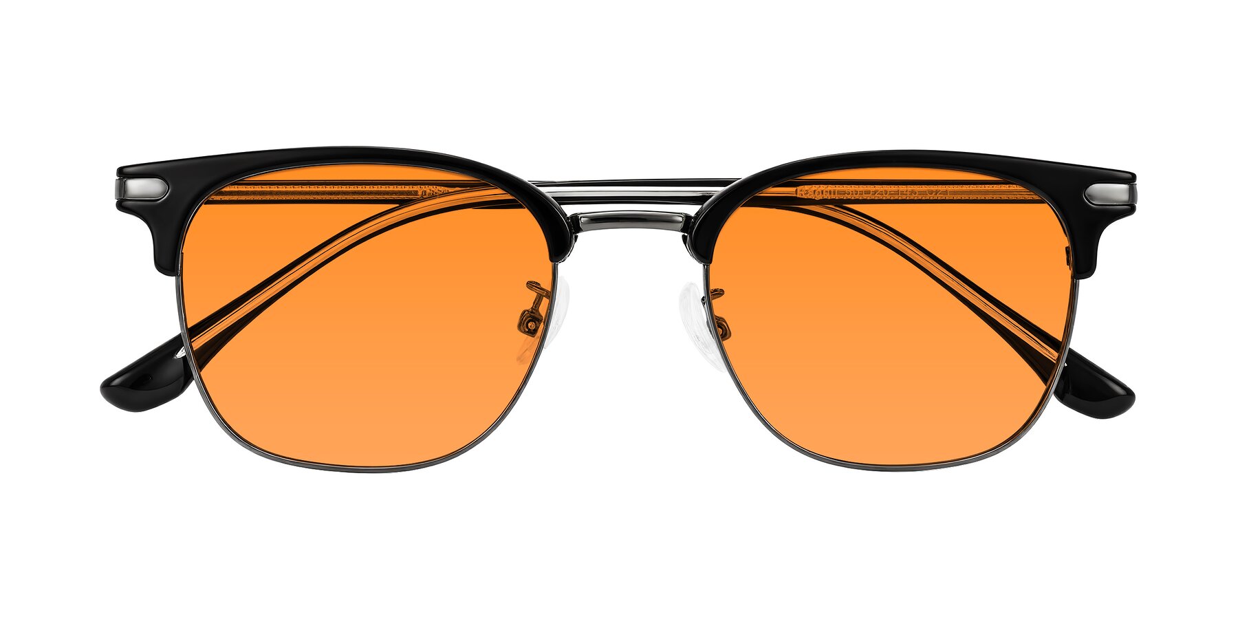 Folded Front of Raguti in Black/Gunmetal with Orange Tinted Lenses
