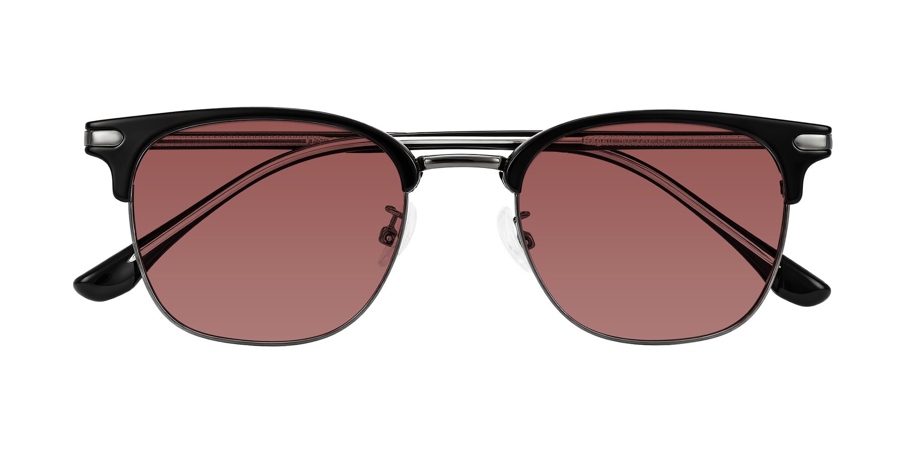 Folded Front of Raguti in Black/Gunmetal with Garnet Tinted Lenses