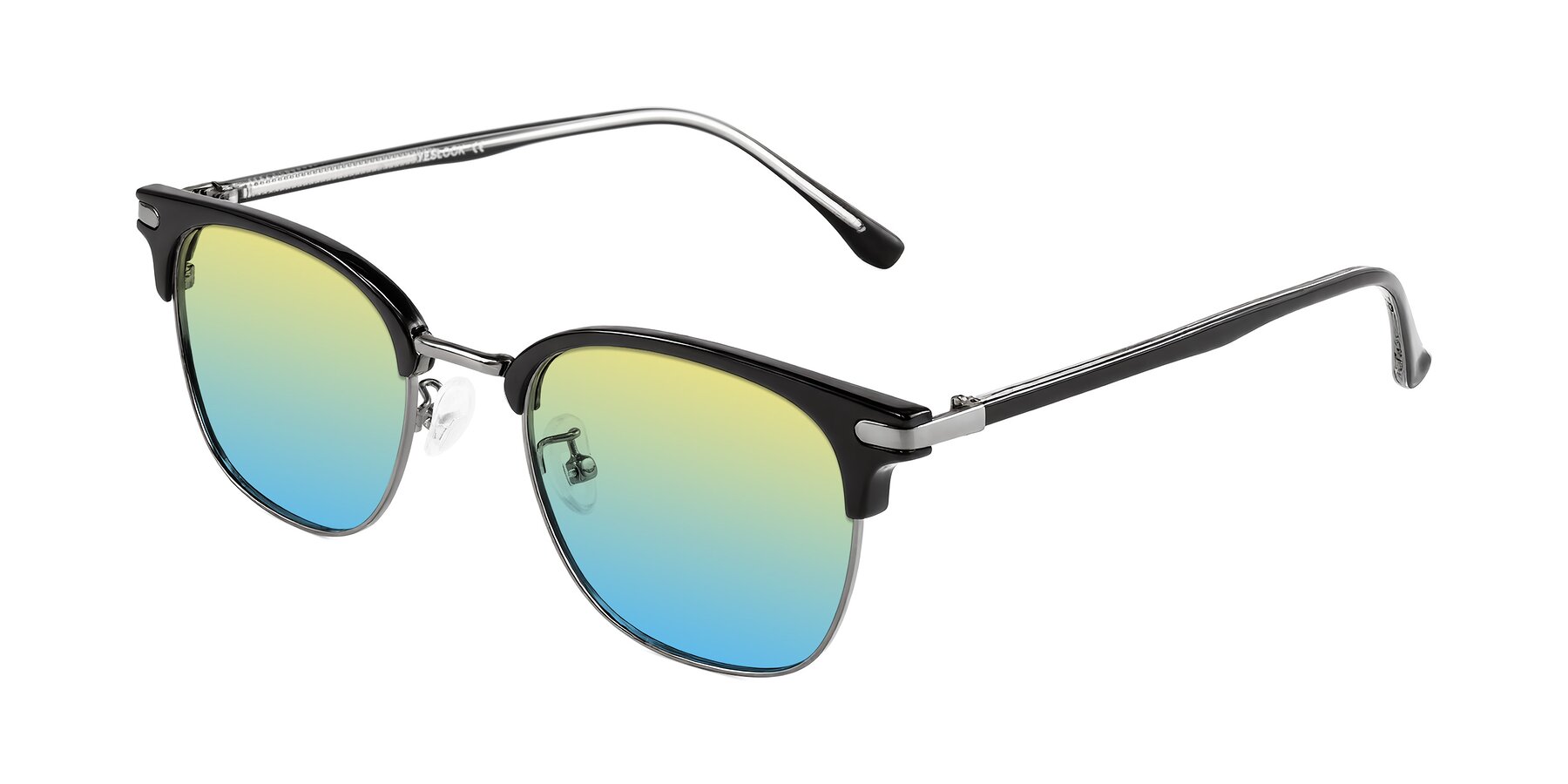 Angle of Raguti in Black/Gunmetal with Yellow / Blue Gradient Lenses