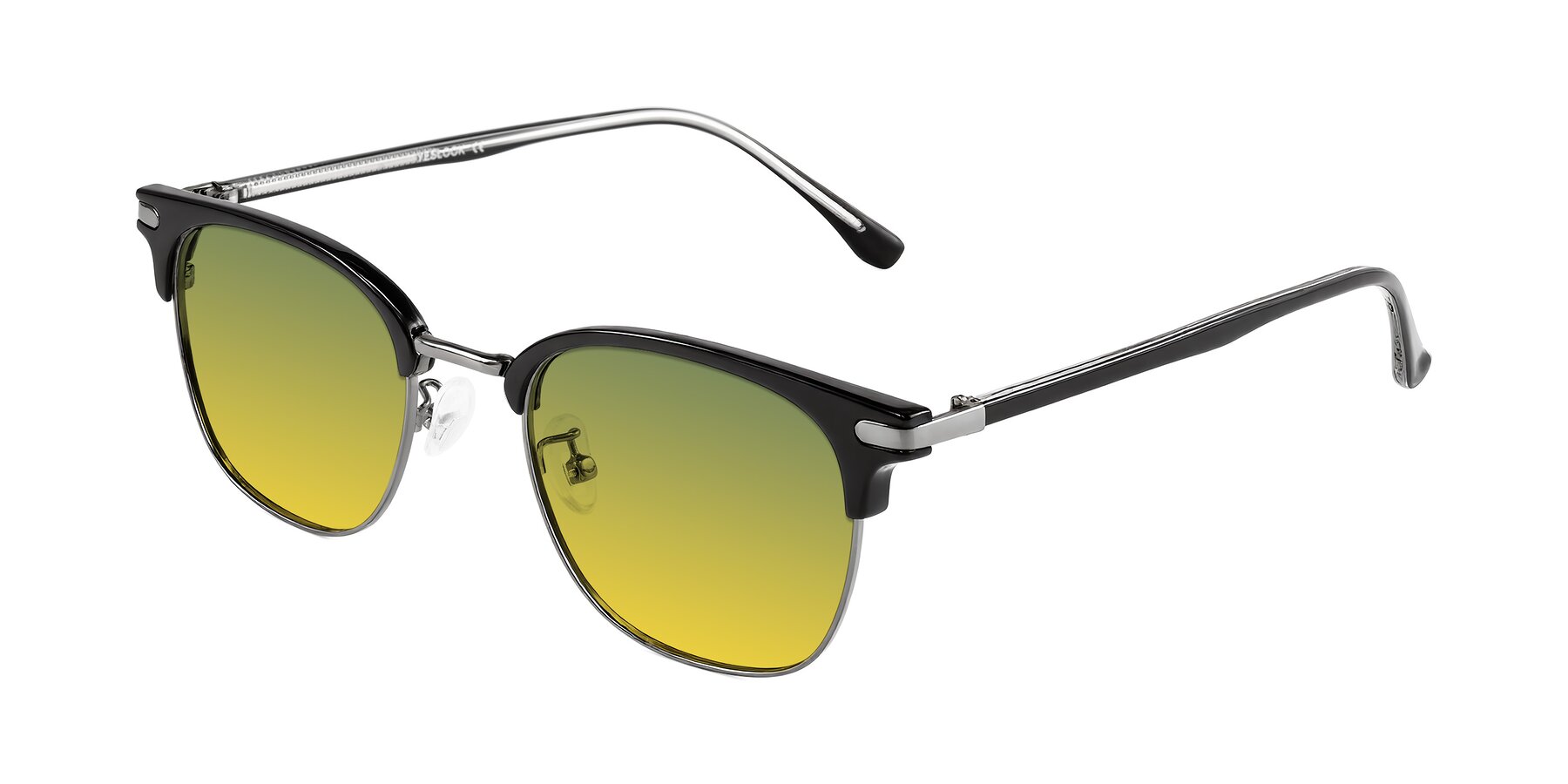Angle of Raguti in Black/Gunmetal with Green / Yellow Gradient Lenses