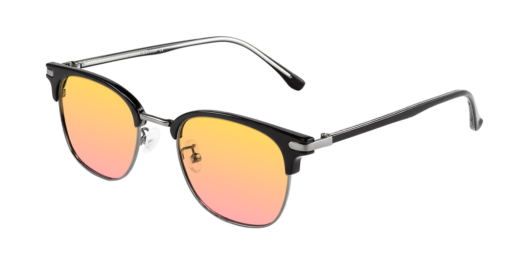 Angle of Raguti in Black/Gunmetal with Yellow / Pink Gradient Lenses