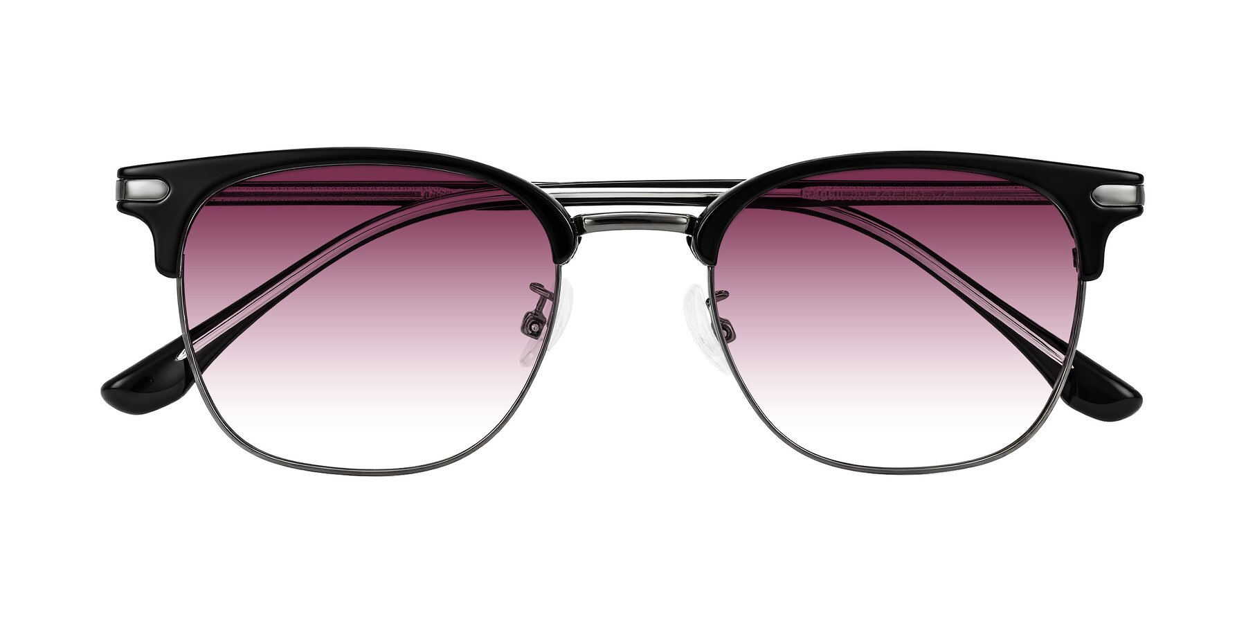 Folded Front of Raguti in Black/Gunmetal with Wine Gradient Lenses