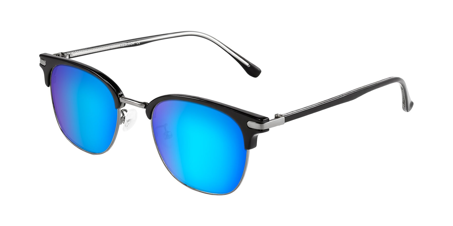 Angle of Raguti in Black/Gunmetal with Blue Mirrored Lenses
