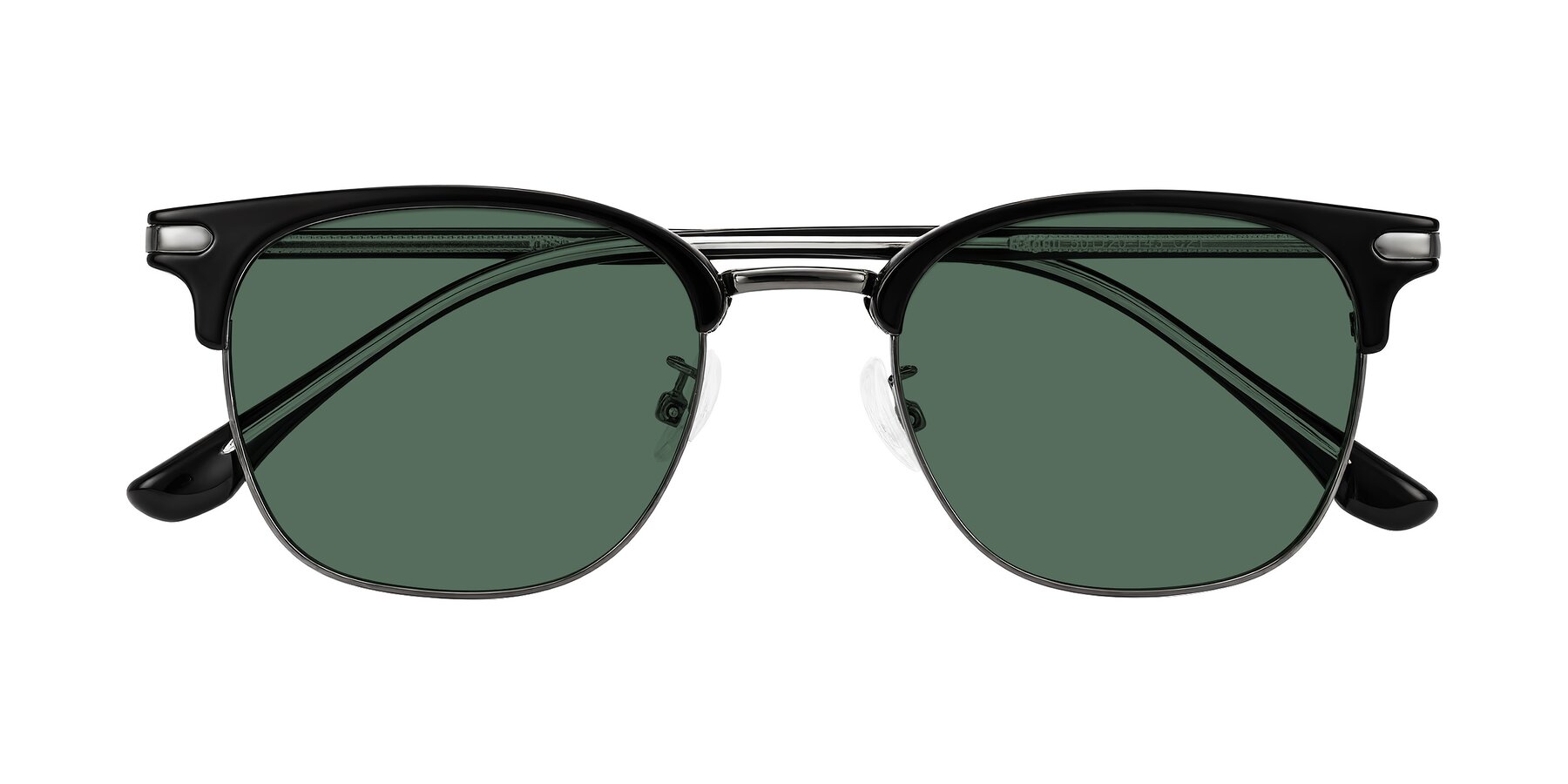 Folded Front of Raguti in Black/Gunmetal with Green Polarized Lenses
