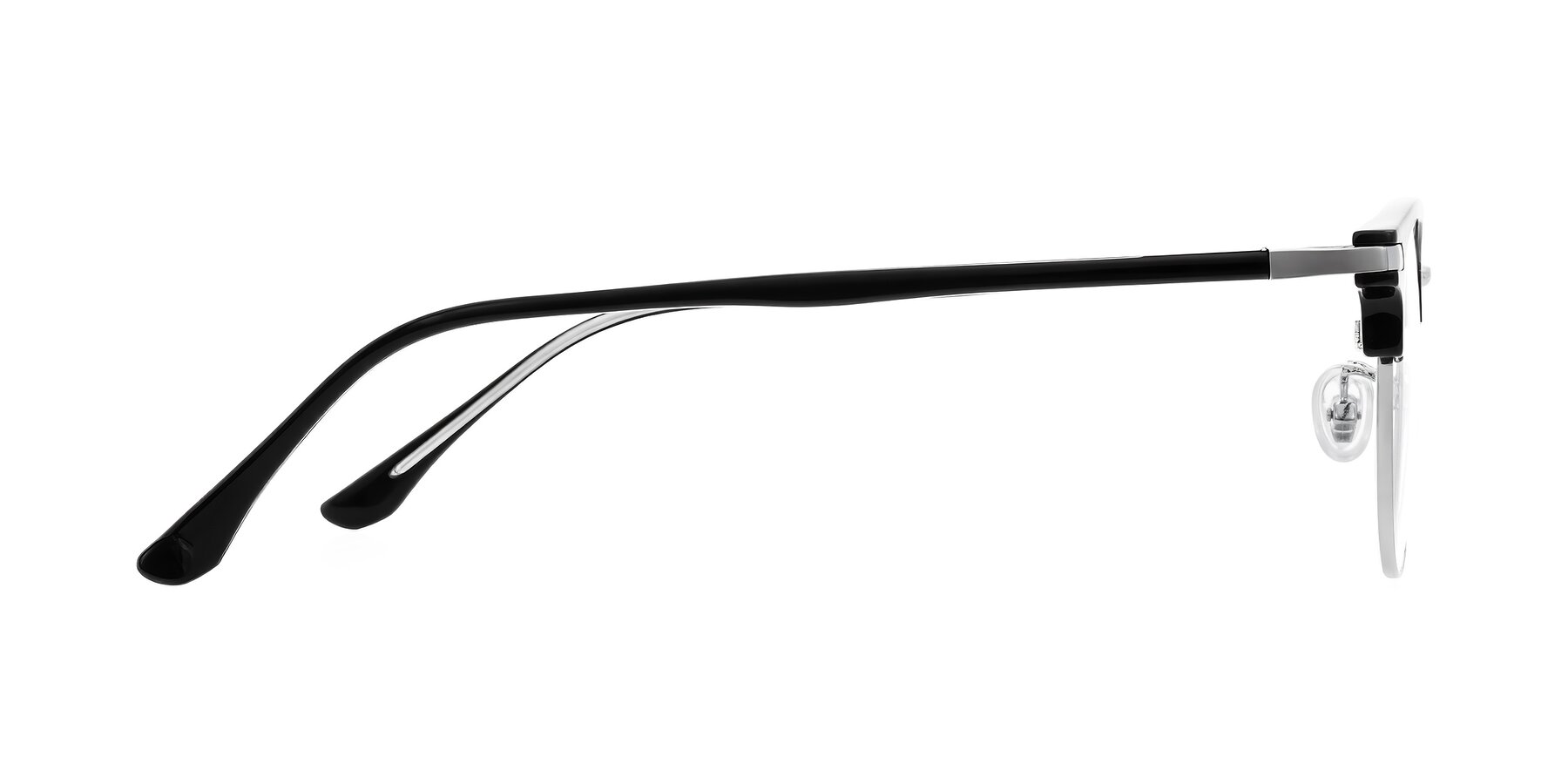Side of Raguti in Black/Silver with Clear Eyeglass Lenses